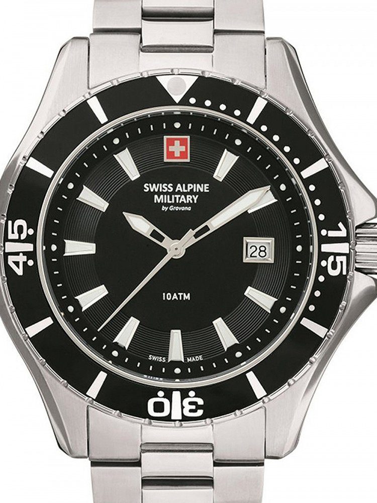 Swiss Alpine 44mm Military Quarzuhr Military Herren Swiss 10ATM Alpine 7040.1137