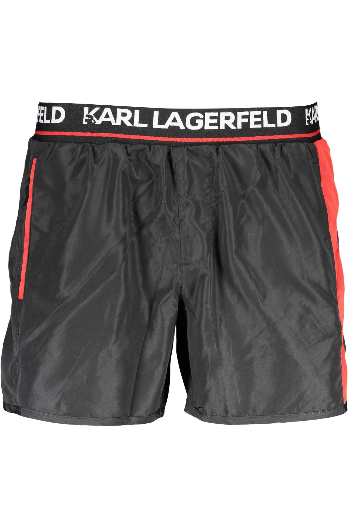 KARL LAGERFELD Badeshorts Elegante Herren-Badeshorts Schwarz mit Kontrasten und Logo-Detail