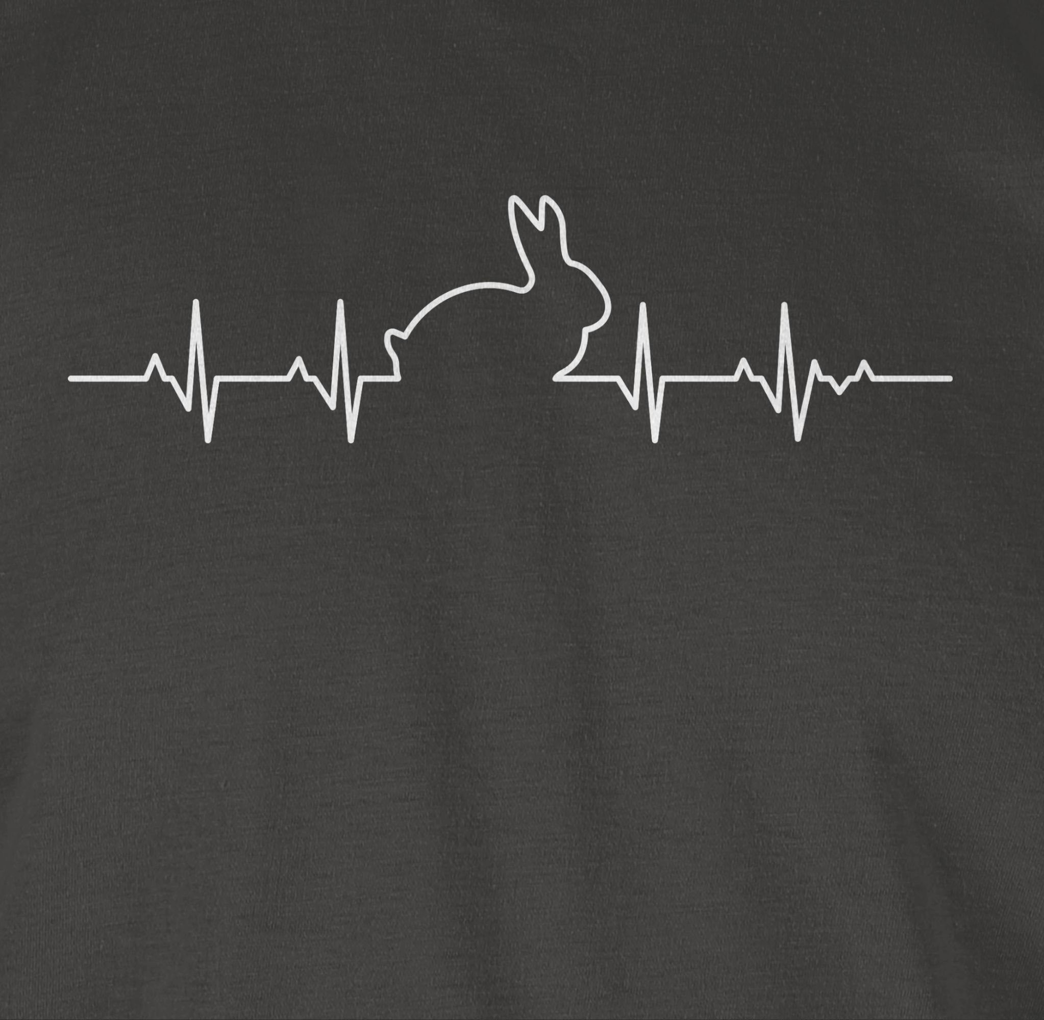 Shirtracer Herzschlag 3 Dunkelgrau Hase Zubehör Tiere T-Shirt