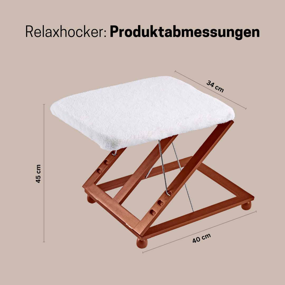 Medosan Fußhocker Relax-Hocker “Luxus”, Fußhocker, 3fach höhenverstellbar