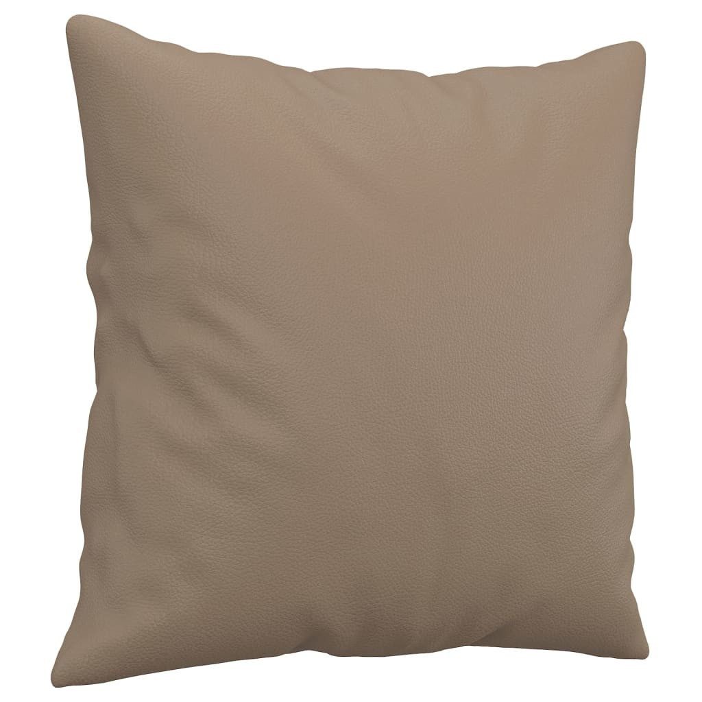vidaXL Zierkissen Zierkissen 2 Stk. Cappuccino-Braun 40x40 cm Kunstleder, (1 St)