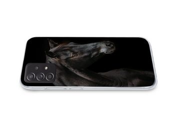 MuchoWow Handyhülle Pferd - Tiere - Schwarz - Porträt, Handyhülle Telefonhülle Samsung Galaxy A33