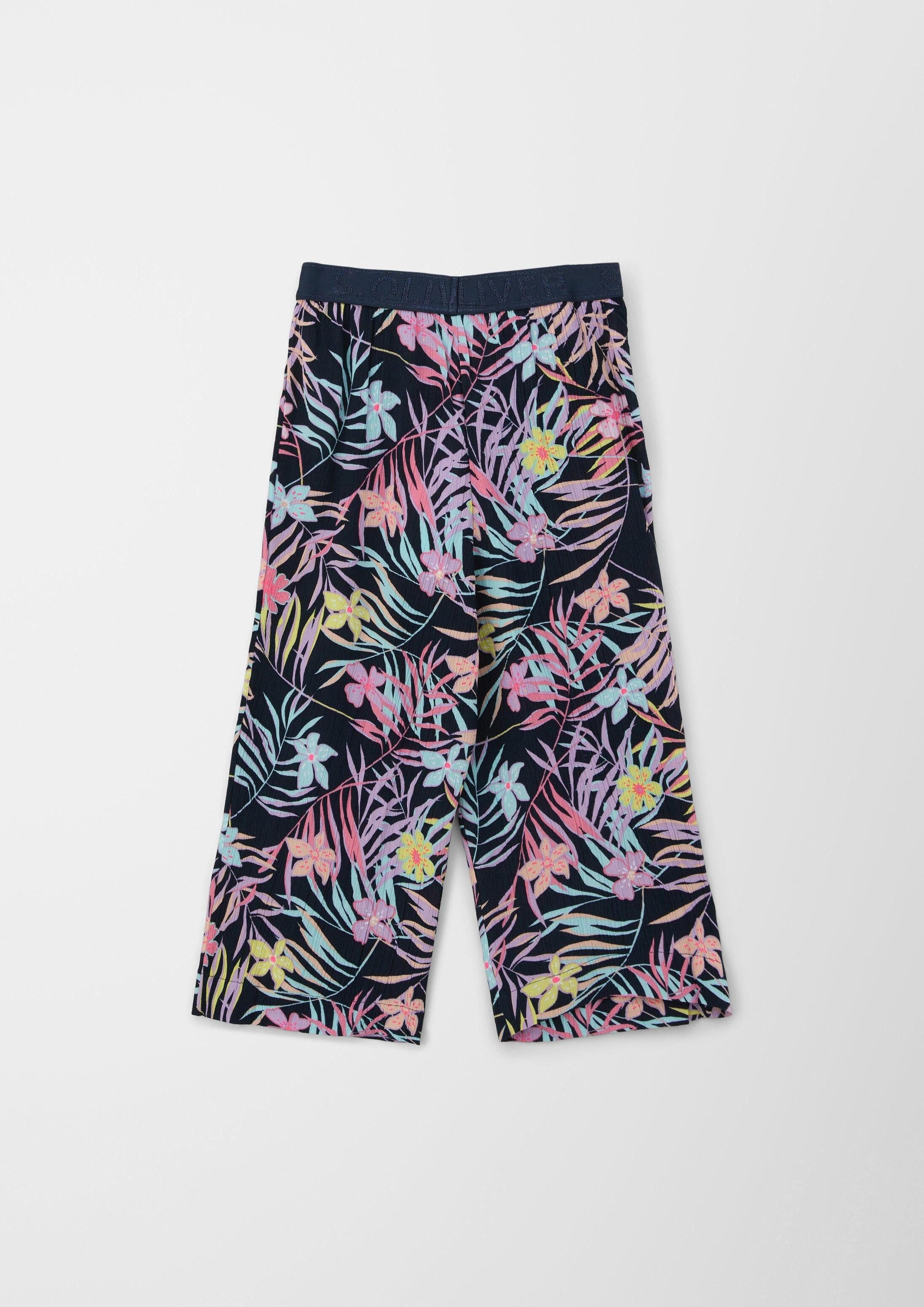 s.Oliver Chinos Hose Wide-Leg-Hose mit All-over-Print