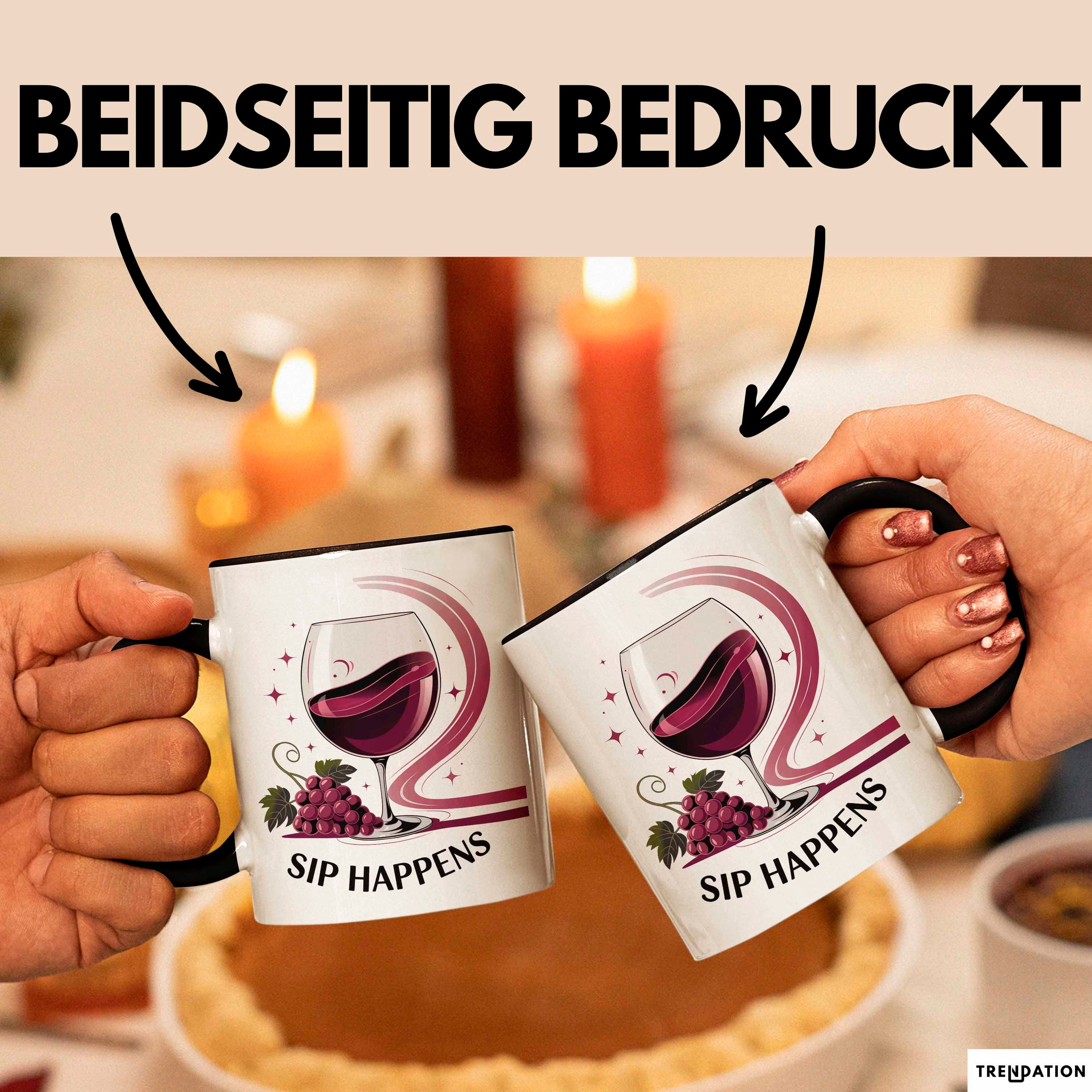 Trendation Tasse Wein Liebhaber Tasse Geschenk Lustige Geschenkidee Spruch Für Wein Fan, Keramik