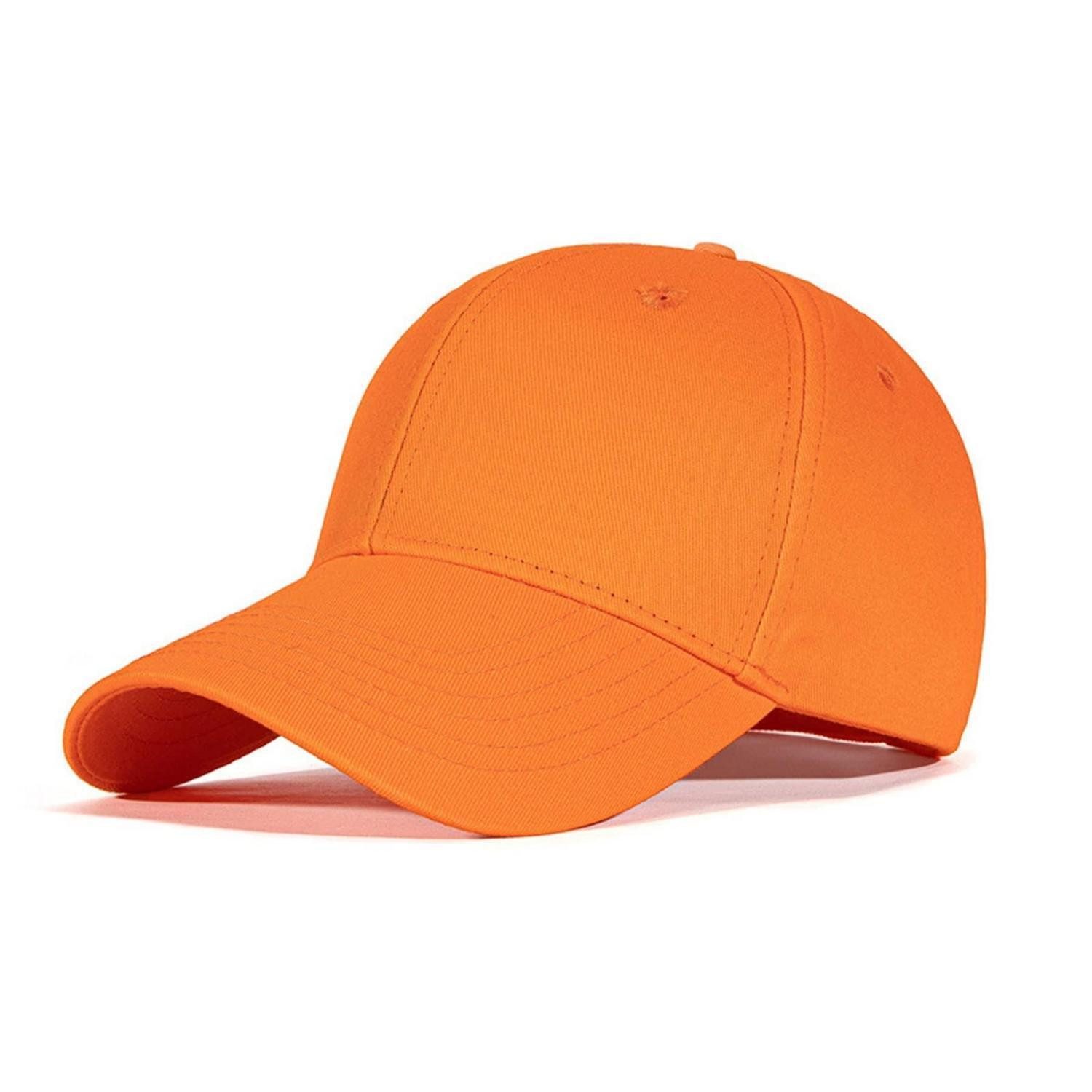 Baseball Cap Basecap Damen Herren Verstellbar Baumwolle Outdoor M Orange