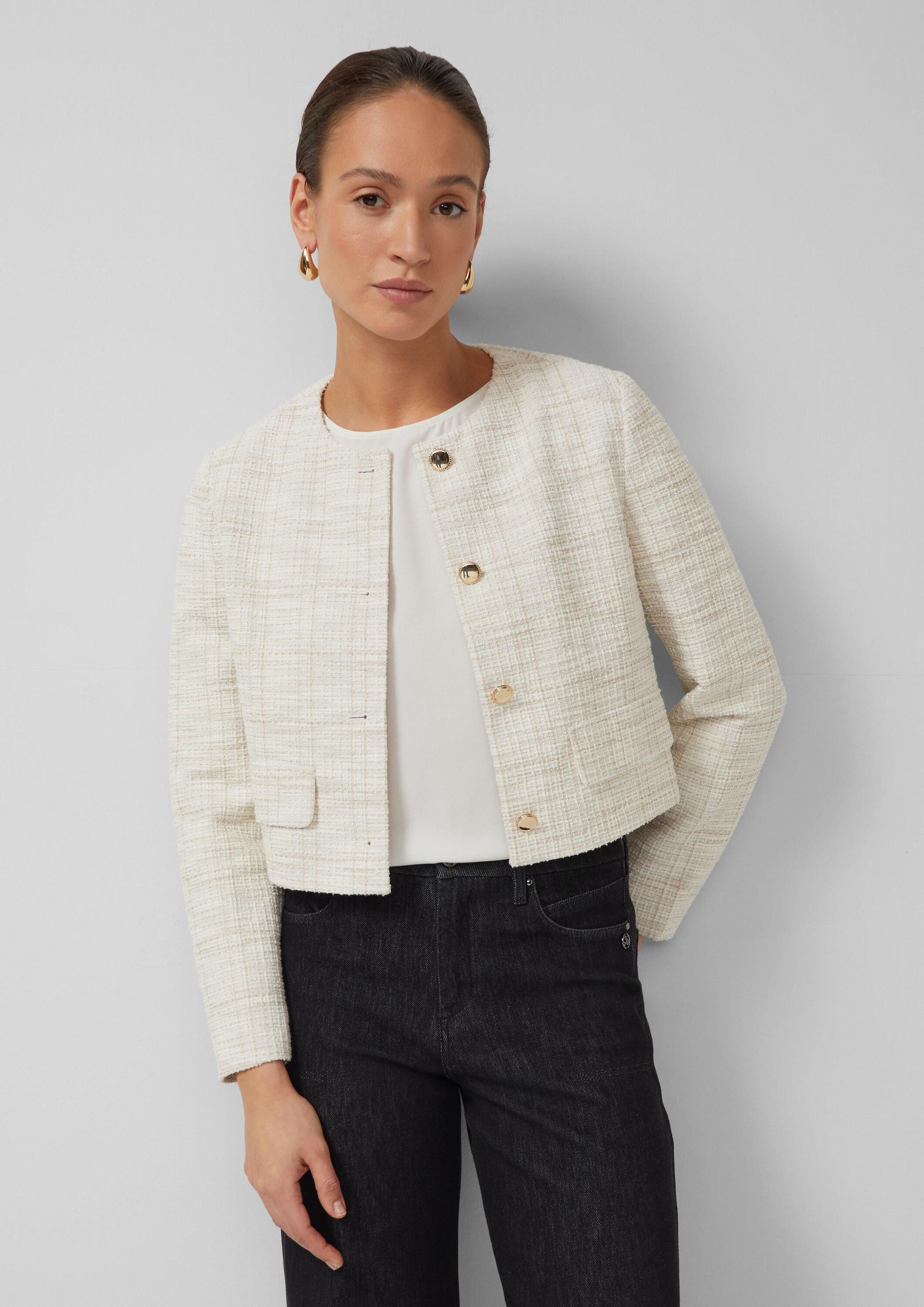 s.Oliver Funktionsjacke Indoor-Jacke Verkürzte Boucléjacke mit Glitzergarn günstig online kaufen