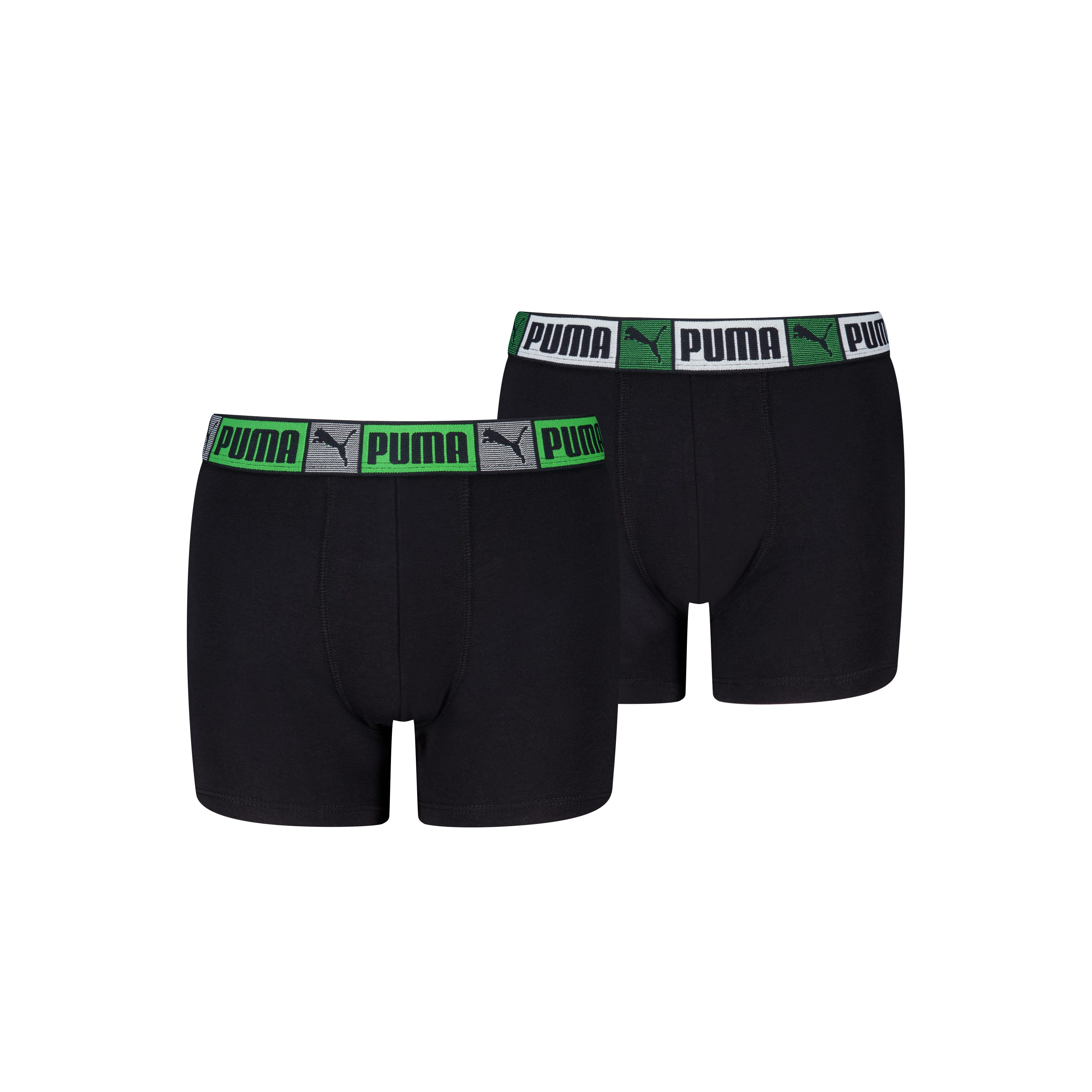 PUMA Boxershorts PUMA BOYS LOGO BLOCK ELASTIC BOXERS (2er Pack) mit Logobund