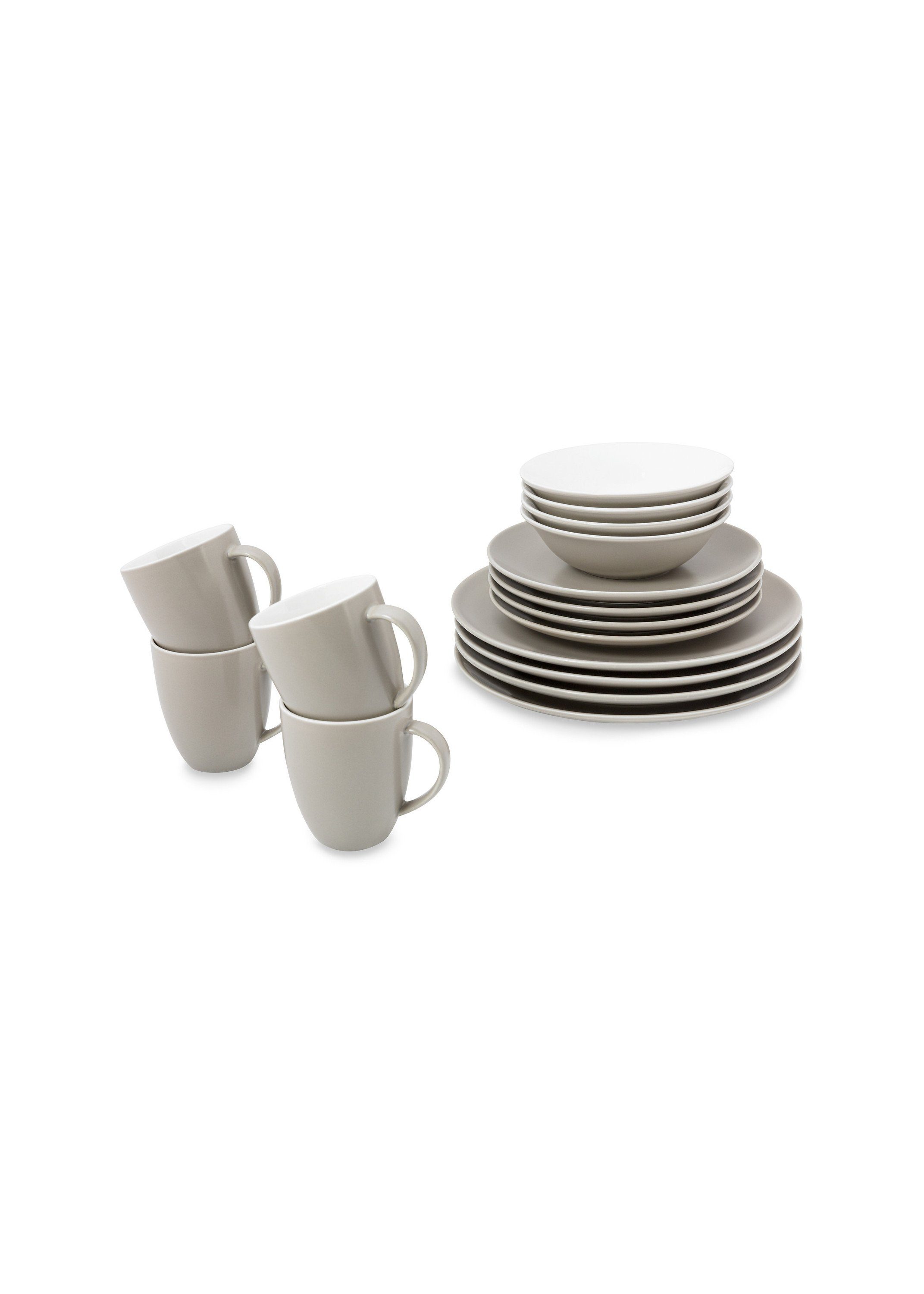 vtwonen Teller Vtwonen Geschirr Dinnerware teilig, white Raw 16- flex Matt, Set