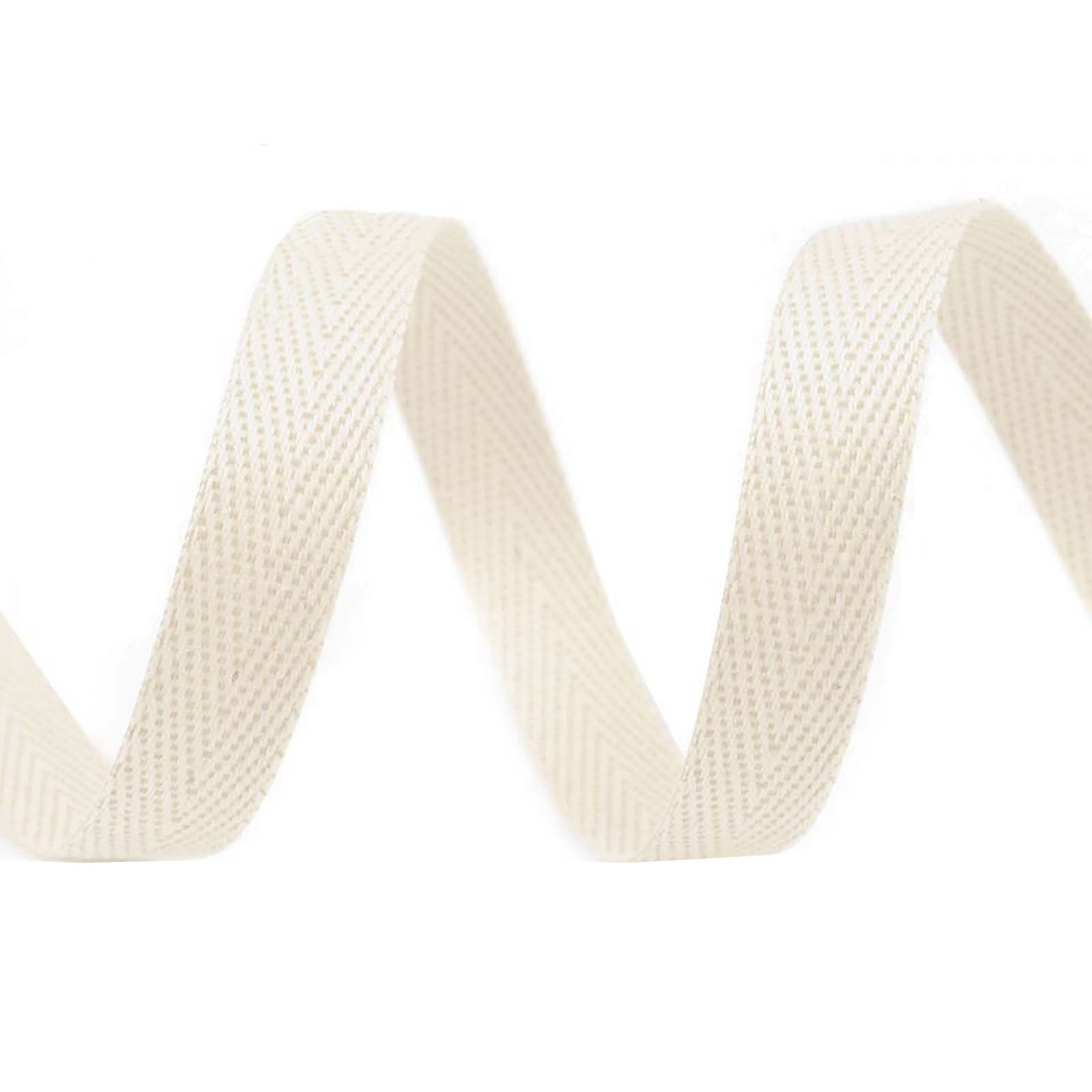 maDDma Stoff 50m Köperband 10mm breit Einfass- Nahtband Gurtband Baumwollband, natur