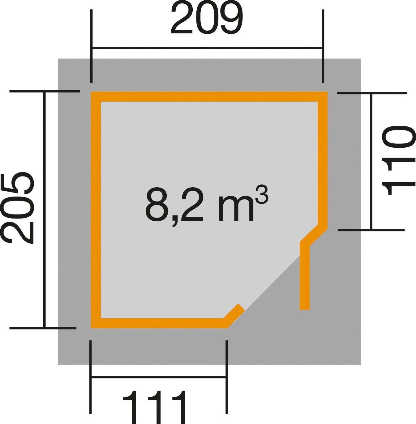 BxT: 229 weka 244x244 cm Gartenhaus A,