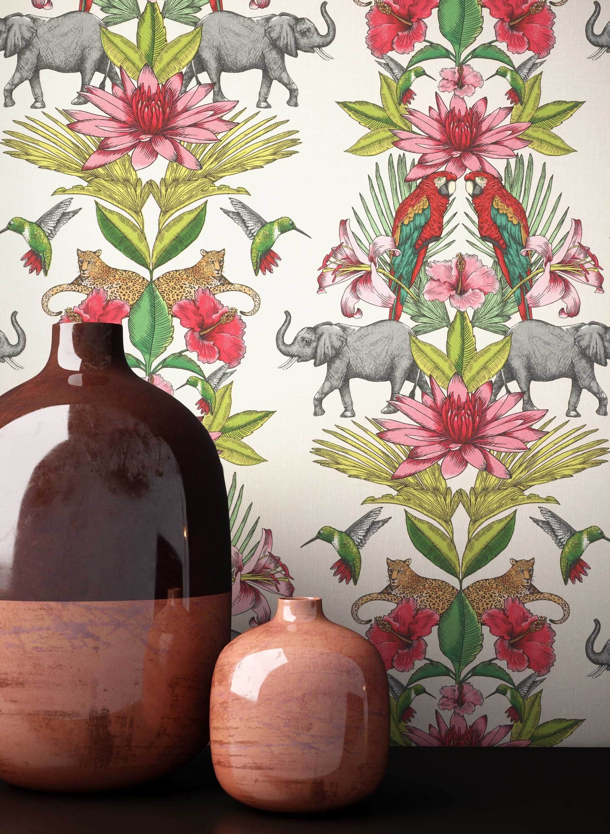 Newroom Papiertapete Blumentapete Weiss Bunt Wallpaper Floral Blumen Tapete Pflanzen Wohnzimmer Schlafzimmer Buro Flur Online Kaufen Otto
