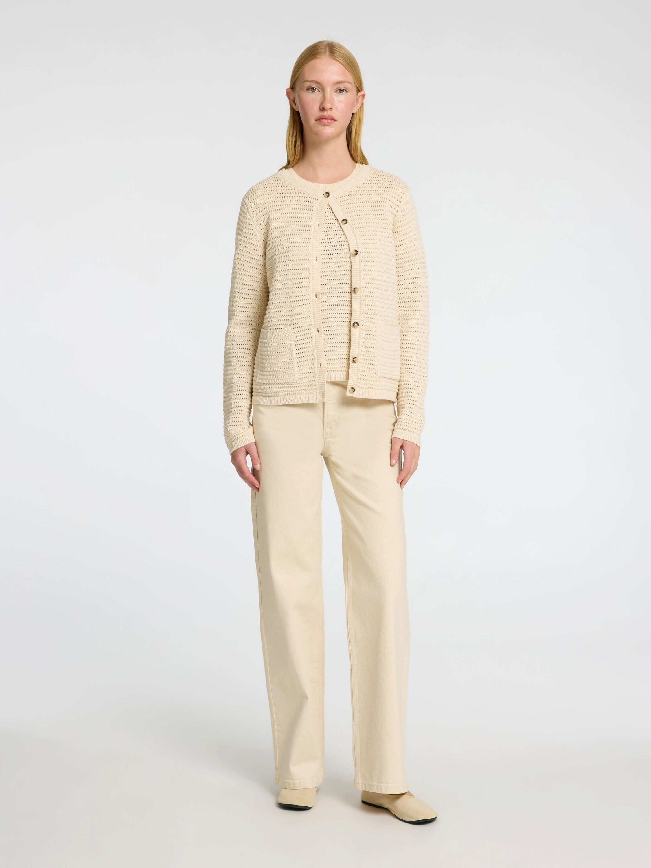 Selected Strickjacke SLFVinna (1-tlg) Lochmuster günstig online kaufen