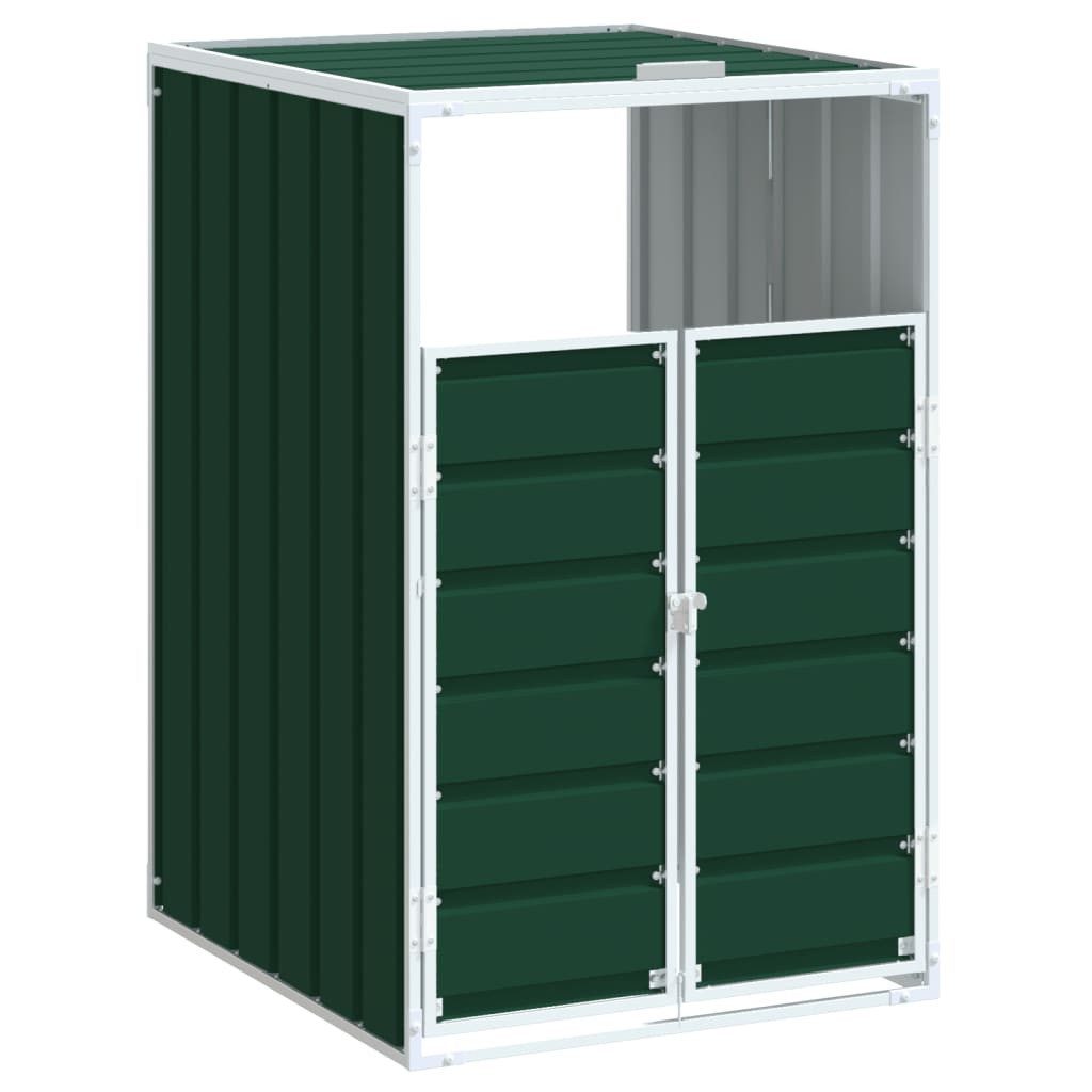 vidaXL Mülltonnenbox Mülltonnenbox für 1 Tonne Grün 72x81x115 cm Stahl