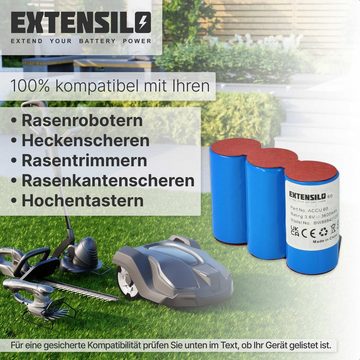 Extensilo Ersatz für Gardena Accu 60 (8800-00.630.00) für Akku NiMH 3600 mAh (3,6 V)