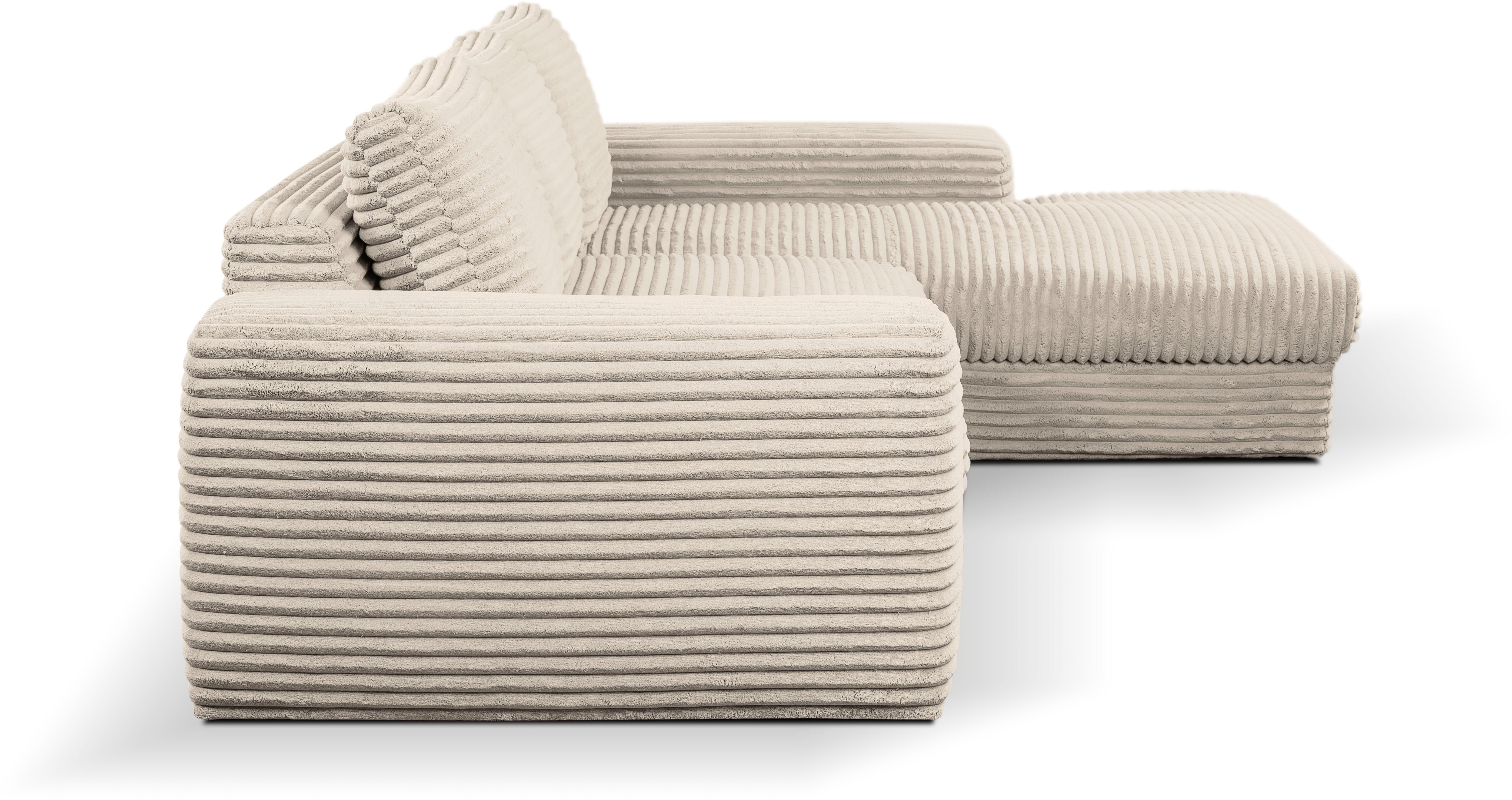 WERK2 Ecksofa Rozzana 280 x 190 cm zeitlos & bequem, viel Platz, Design & Komfort, Breitcord, L-Form, XXL – Bild 5 von 5