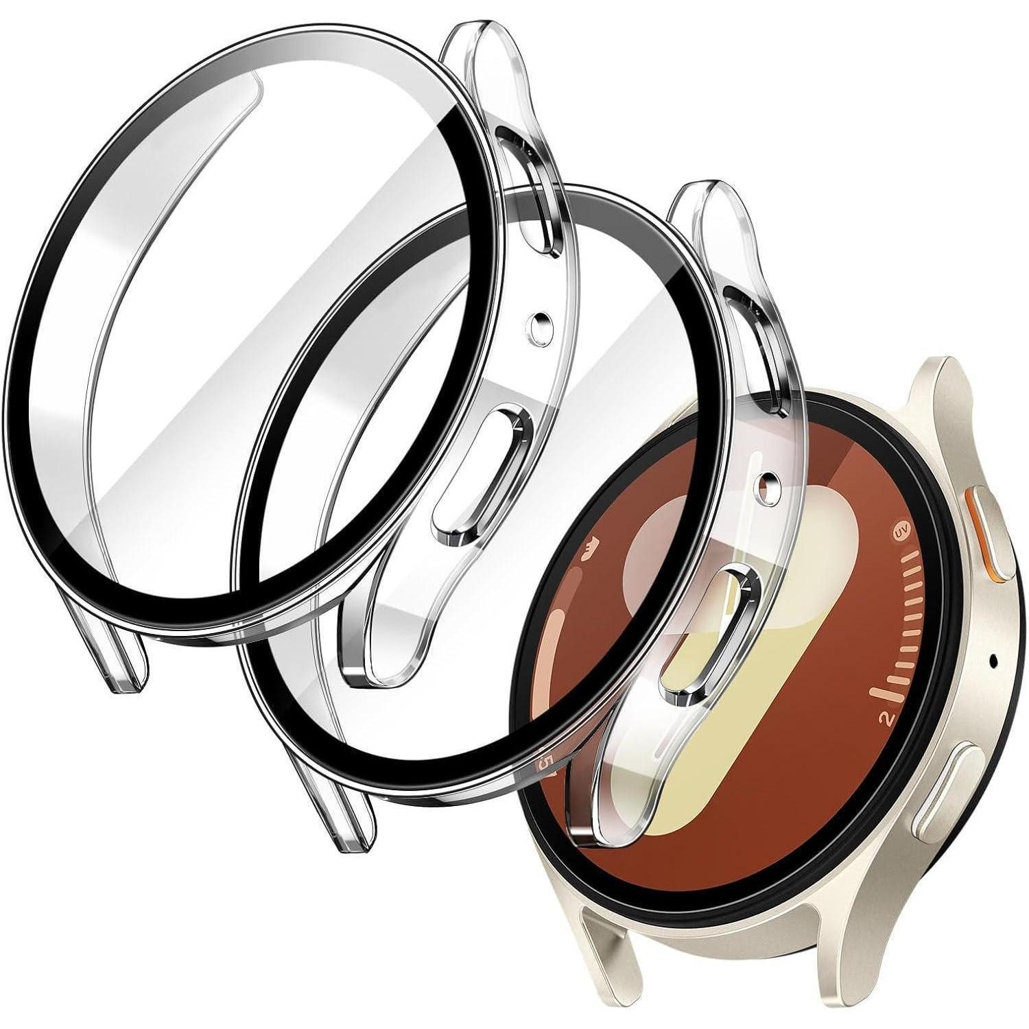 LuxusKollektion Smartwatch-Hülle Schutzhülle mit Gehärtetem Glas für Samsung Galaxy Watch 7 40mm (2