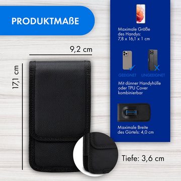 XiRRiX Handytasche Handy Gürteltasche Smartphone Tasche schwarz, robustes Textilmaterial