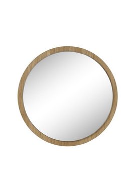 möbelando Wandspiegel Anacortes, Moderner Spiegel, Trägerplatte aus Massivholz in Eiche geölt. Breite 40 cm, Tiefe 40 cm