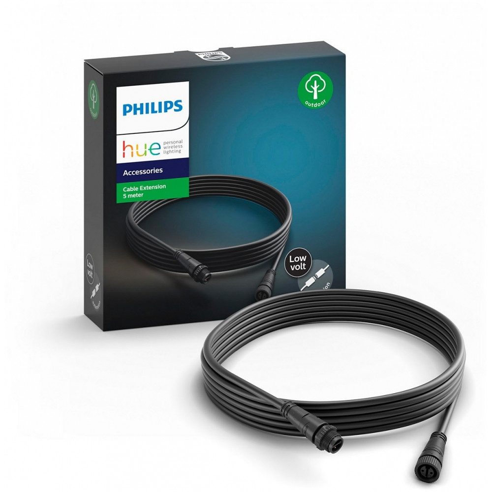 Philips Philips Hue Outdoor Verlängerungskabel 5m schwarz Verlängerungskabel, Schwarz, Dimmbar