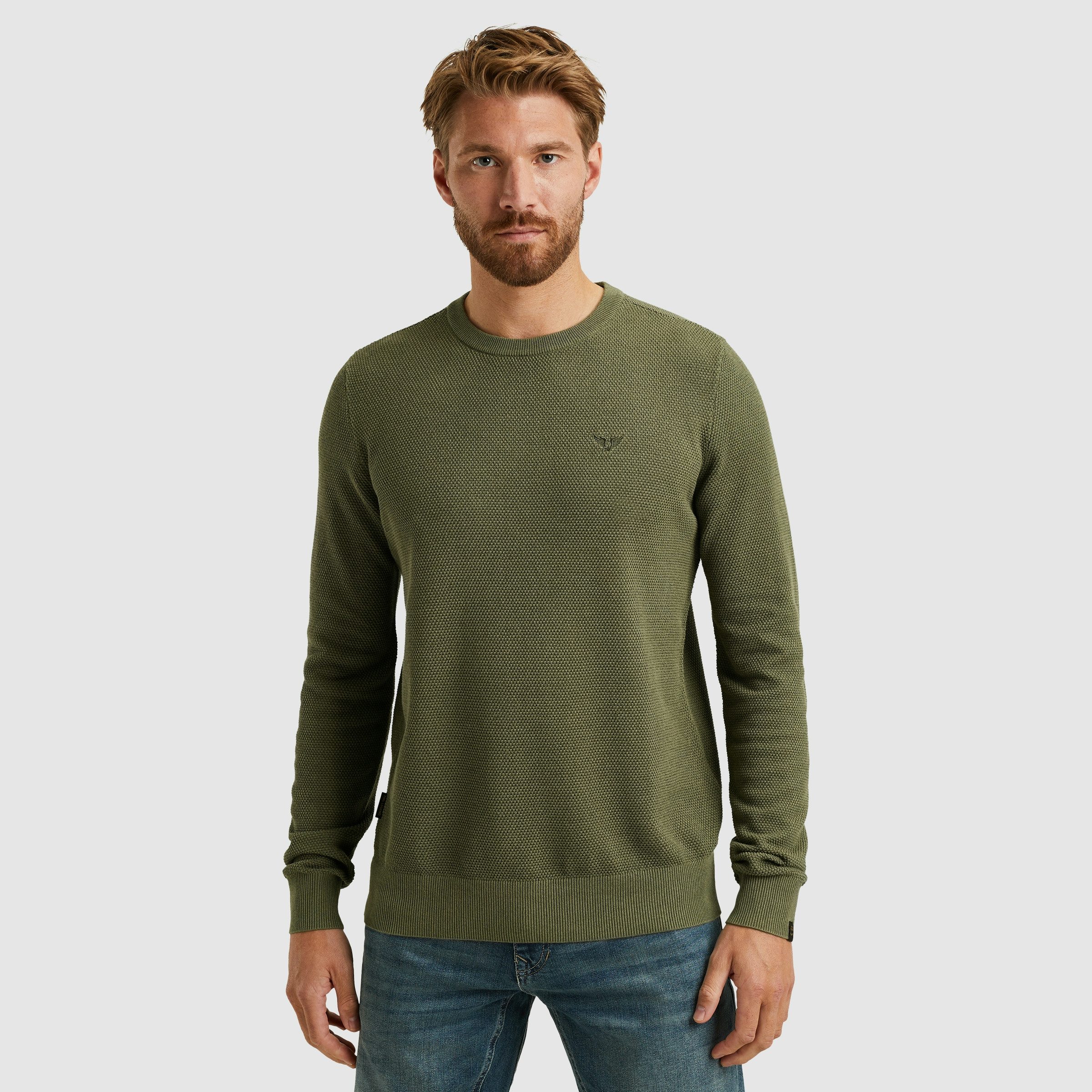 PME LEGEND Rundhalspullover mit Logo Stickerei günstig online kaufen