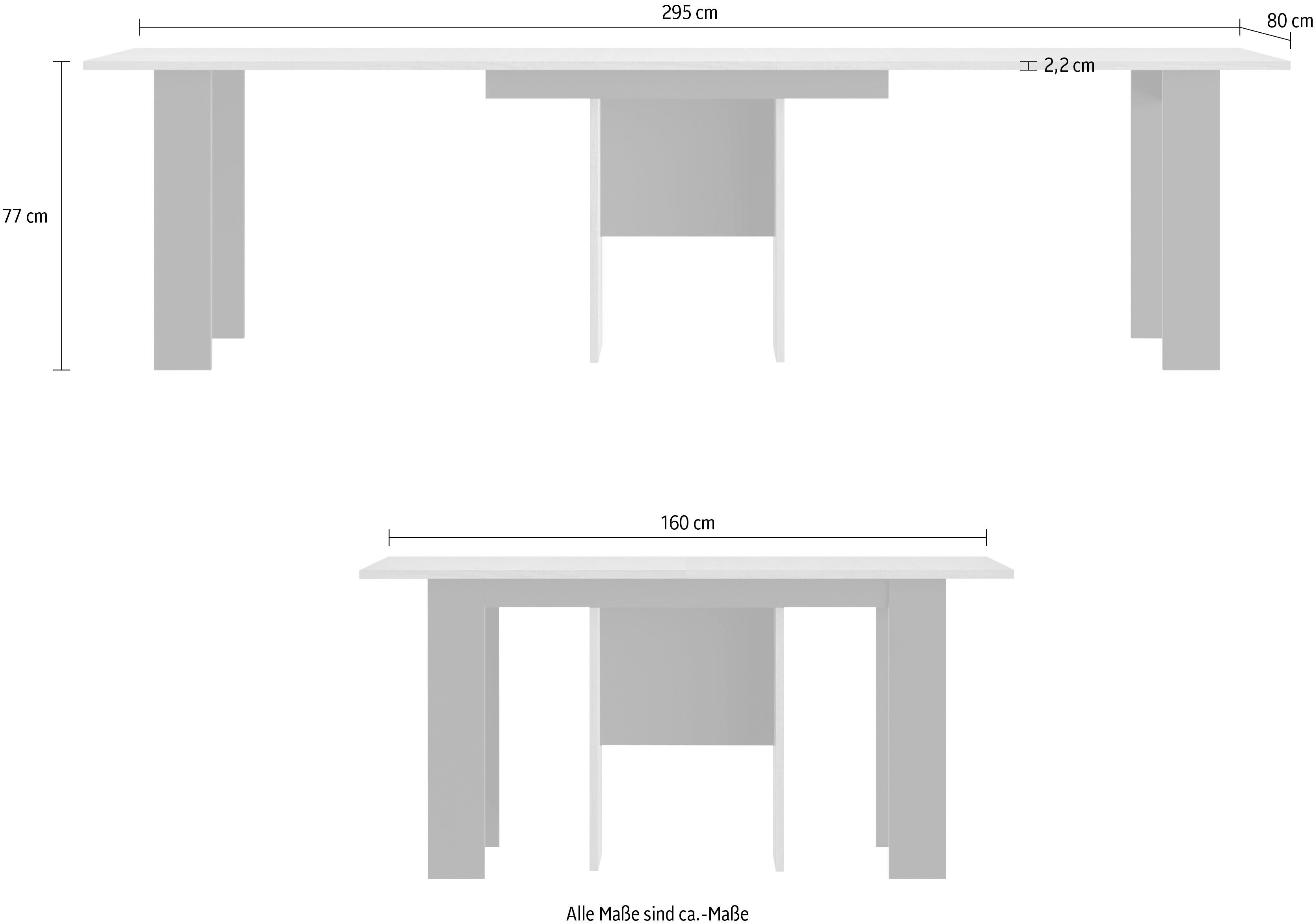 Esstisch mit 3 Tisch Verlängerungen Exit, Gami