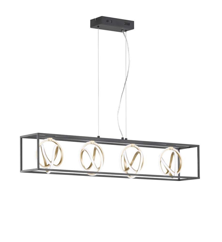 etc-shop LED dimmbar Hängelampe LED Pendellampe gold Höhe Pendelleuchte, schwarz Esstischleuchte