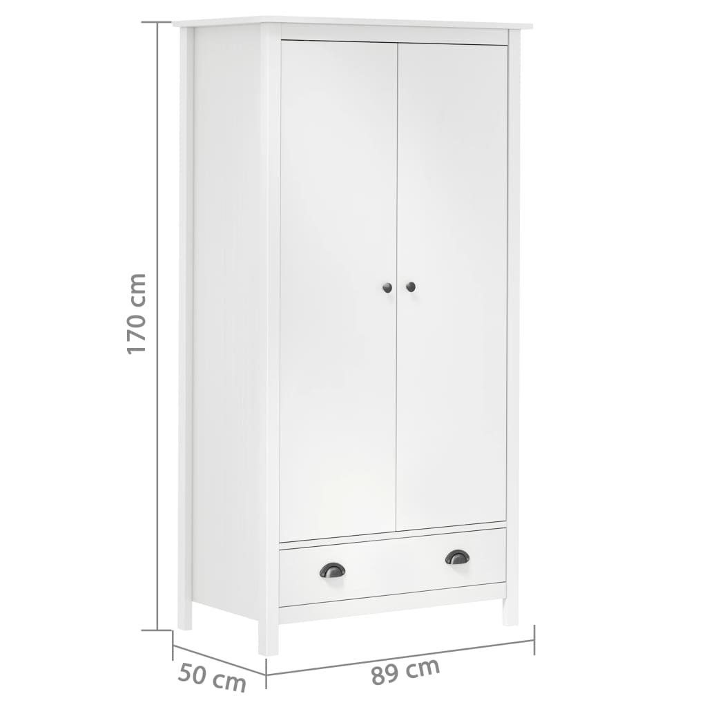 89x50x170 2 furnicato (1-St) Weiß Türen mit Hill Kleiderschrank Kiefernholz cm