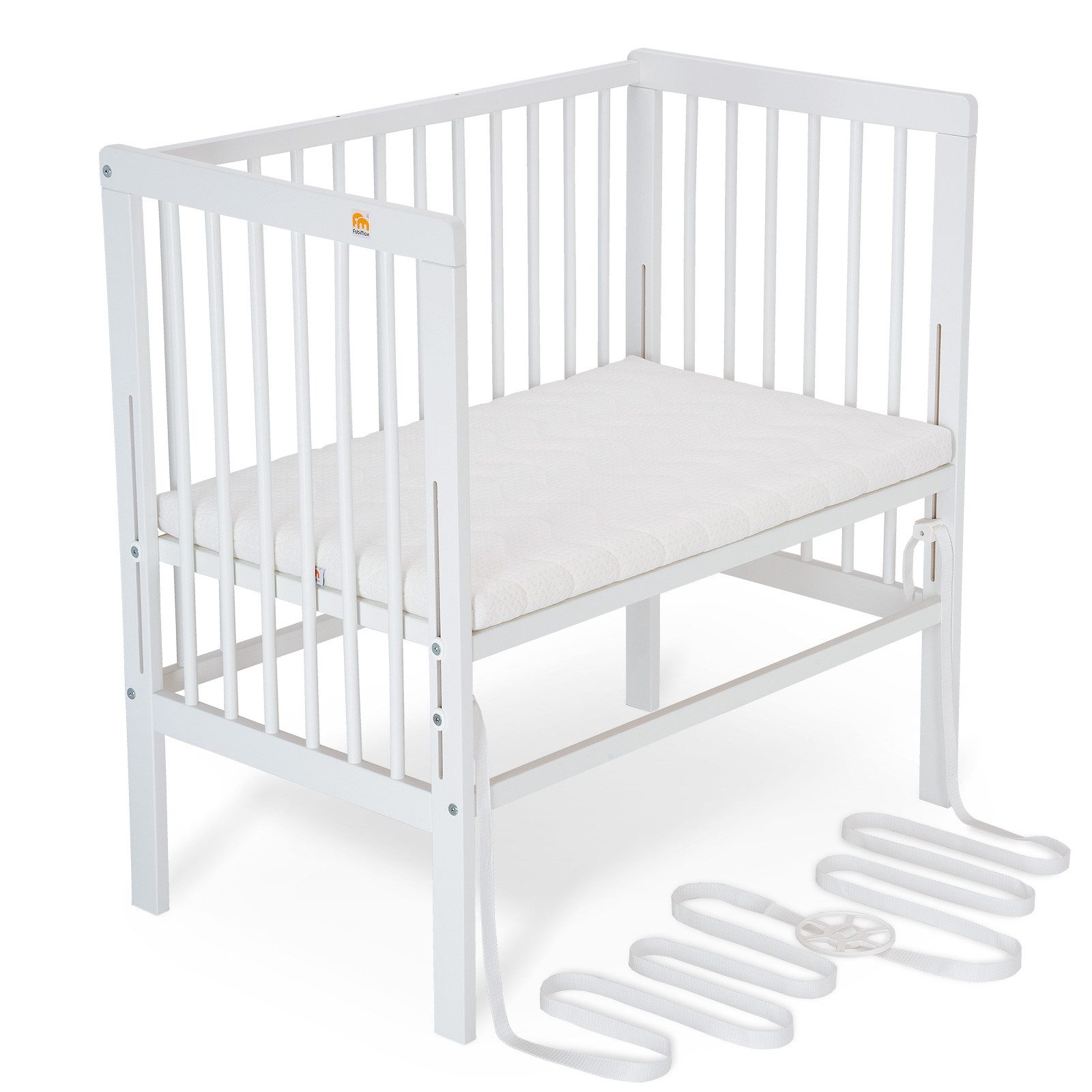 FabiMax Beistellbett Babybett Boxspring weiß lackiert, günstig online kaufen