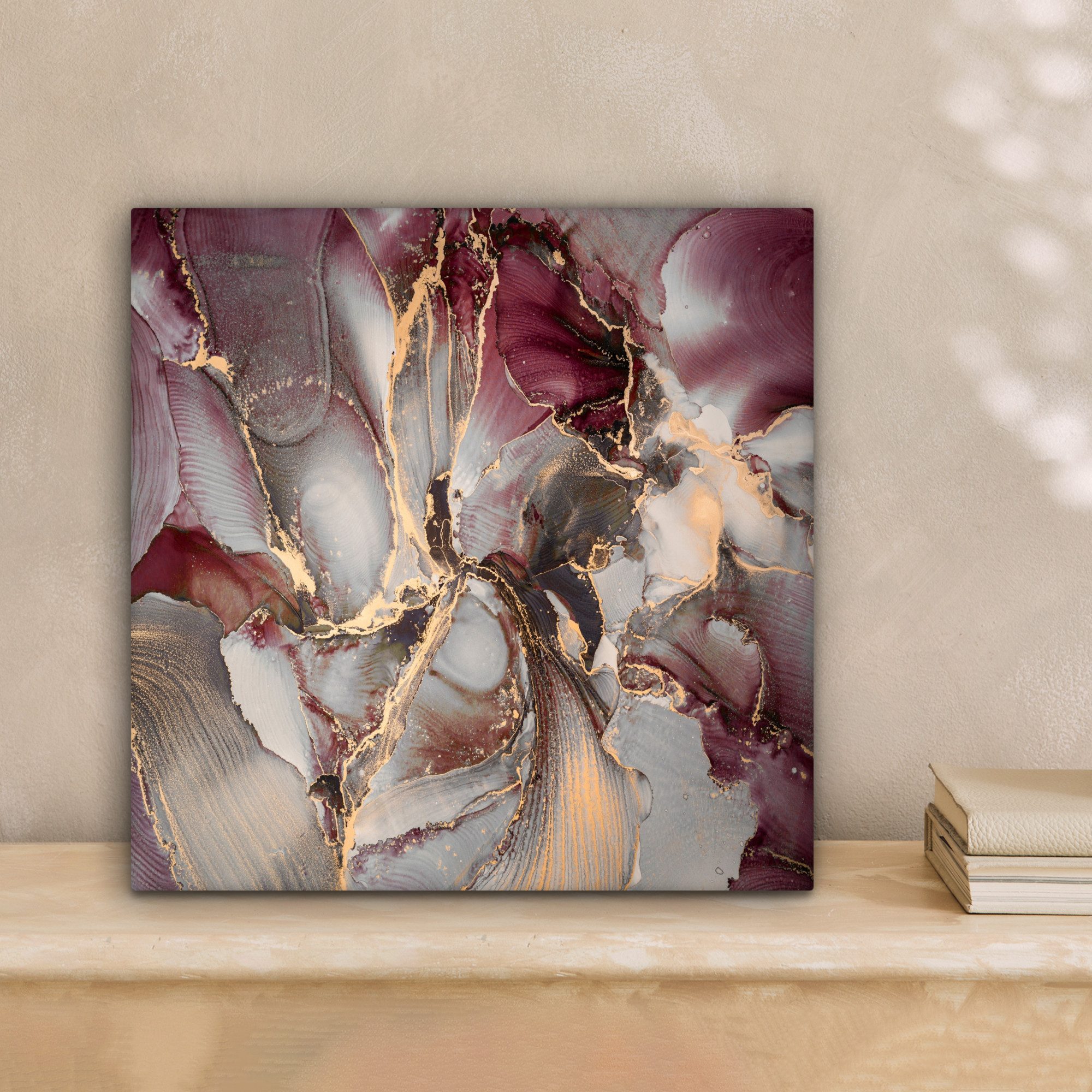 OneMillionCanvasses® Leinwandbild Gold - Marmor - Lila, Fotodruck (1 St), W günstig online kaufen