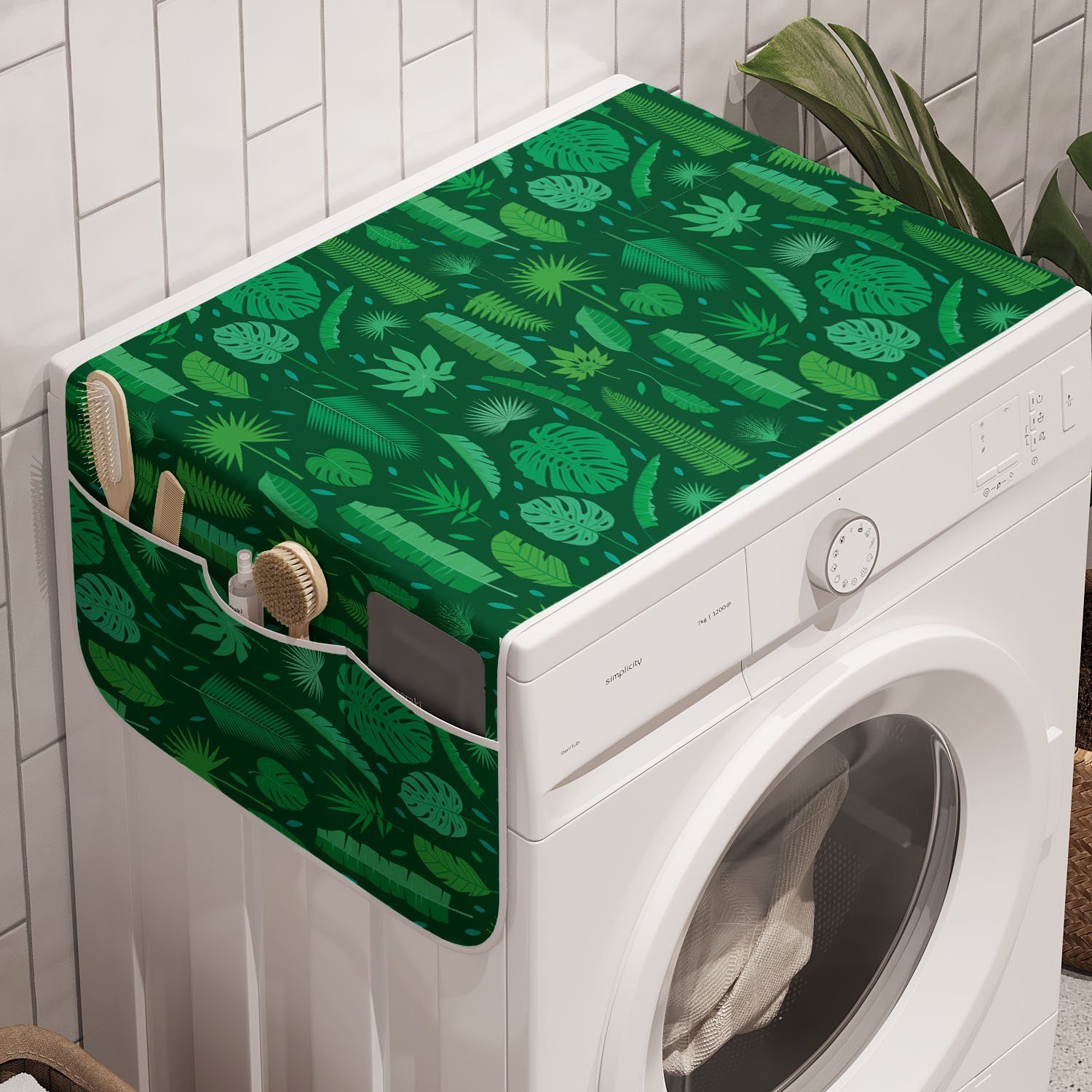 Abakuhaus Badorganizer Anti-Rutsch-Stoffabdeckung Tropisch Waschmaschine Verschiedene Jungle Trockner, Elemente und für