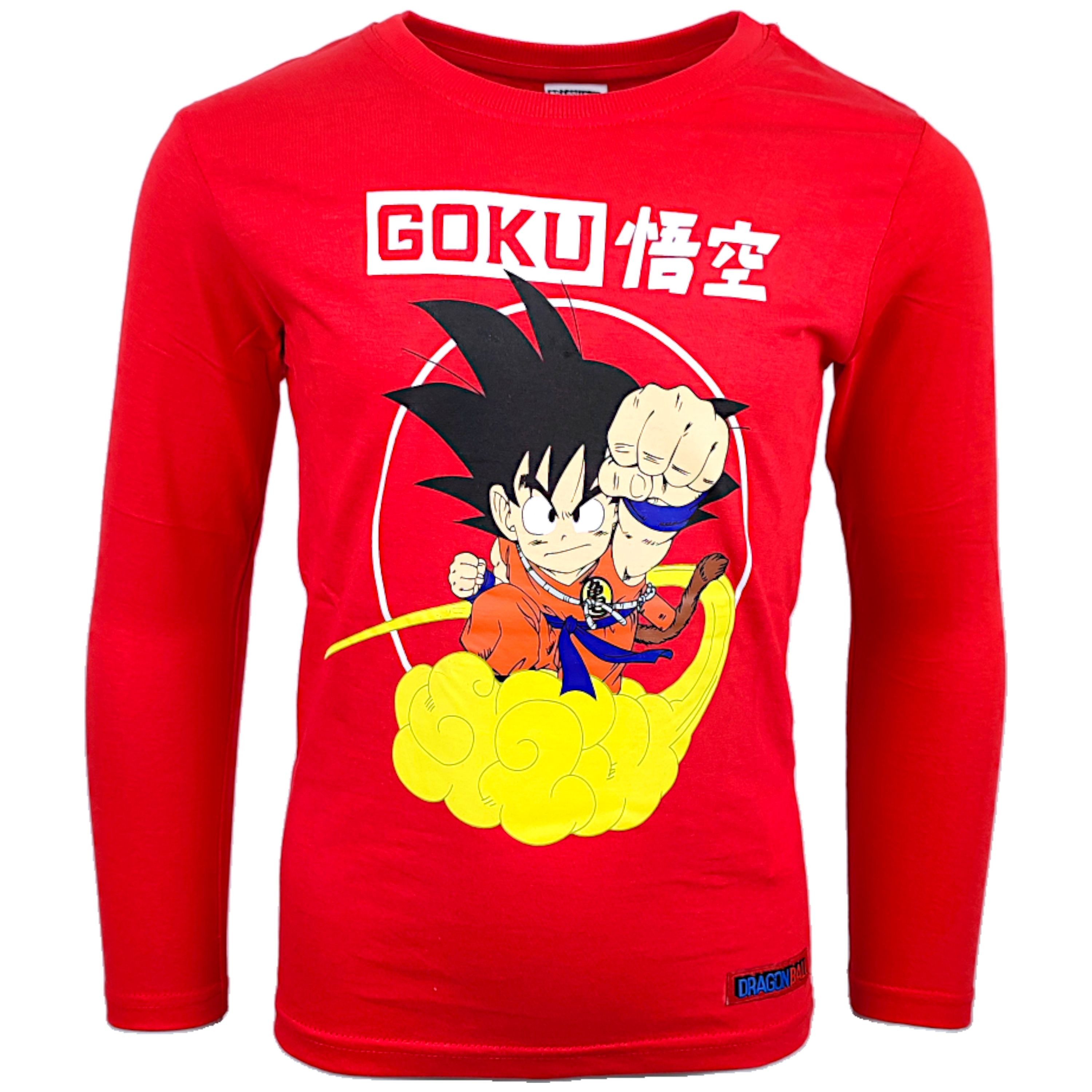 Dragon Ball Langarmshirt Son Goku Jungen Shirt aus Baumwolle Gr. 104 - 152 cm