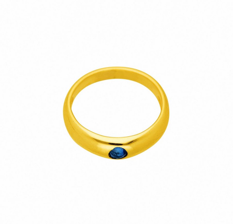 Adelia´s Kette mit Anhänger 333 Gold Anhänger Taufring mit Safir Ø 11,2 mm,  Schmuckset - Set mit Halskette, Geschenke - Geschenkset für Damen & Frauen  zum Geburtstag