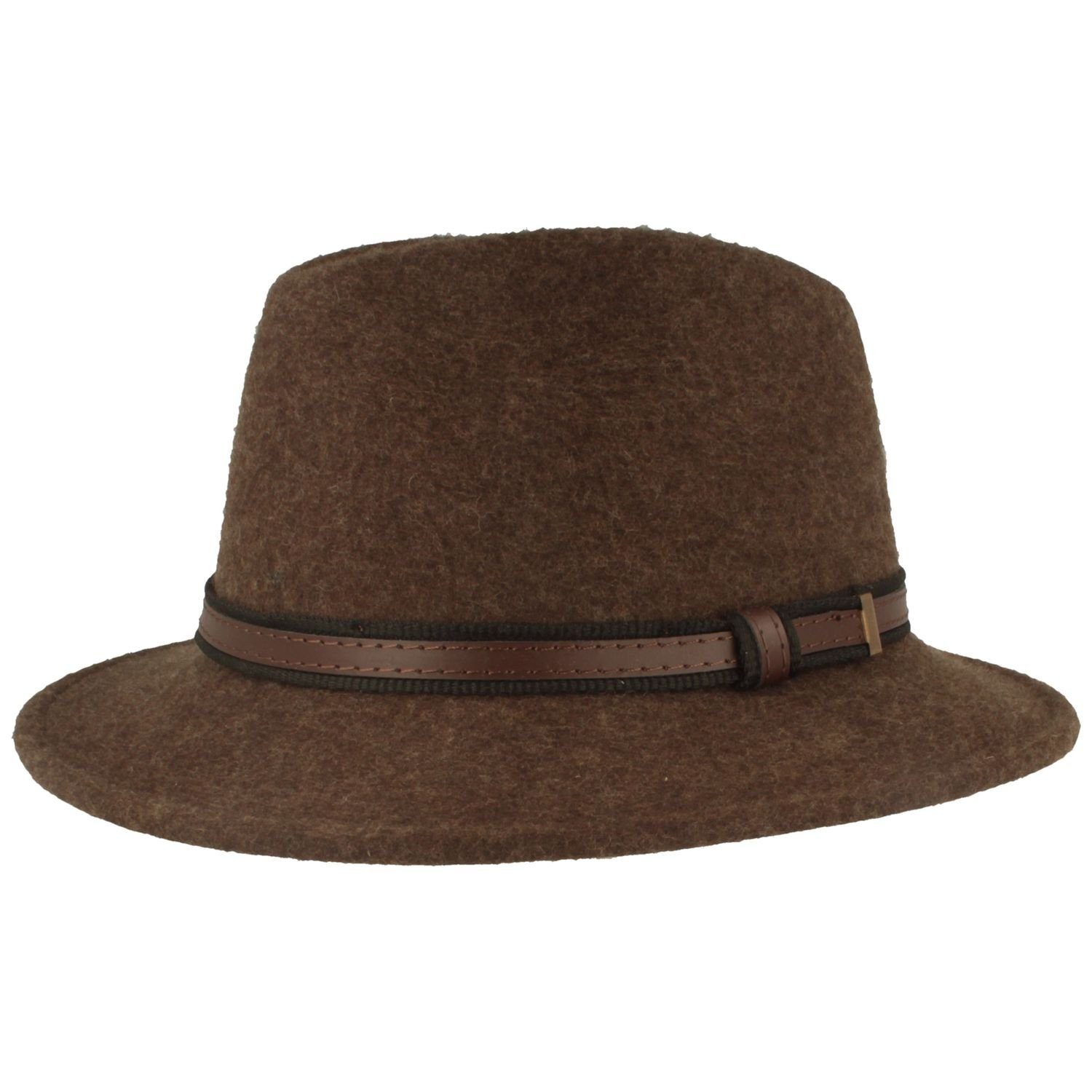 Breiter Filzhut Kinder Traveller mit Lederimitat Garnitur