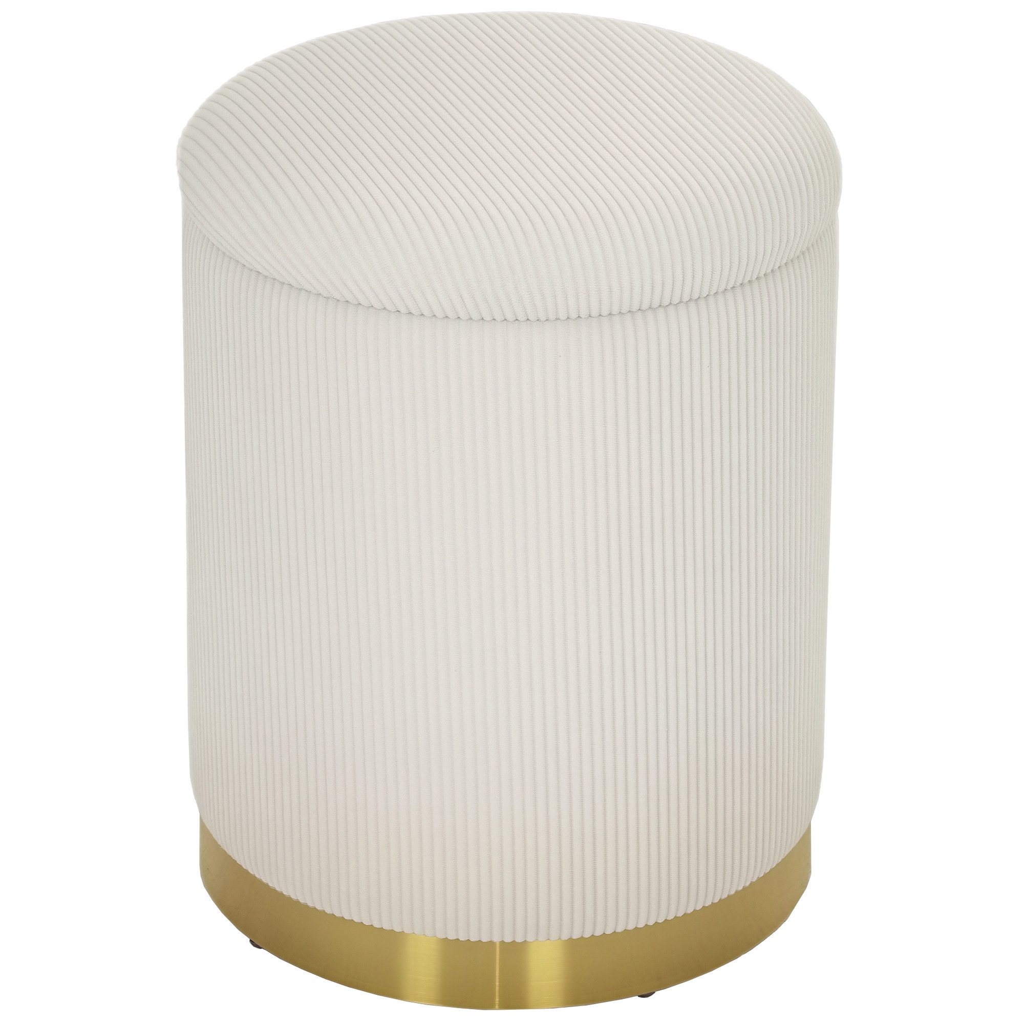 HOMCOM Sitzhocker mit Deckel, Stahlboden (runder Fußhocker, 1 St., Hocker m günstig online kaufen