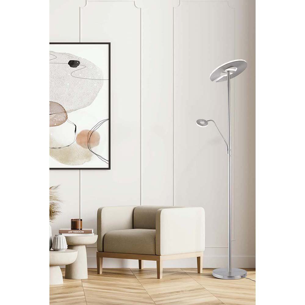 FISCHER & HONSEL LED Stehlampe, LED-Leuchtmittel fest verbaut, Warmweiß, Neutralweiß, Deckenlfluter Leselampe Stehleuchte dimmbar Wohnzimmerleuchte flexibel