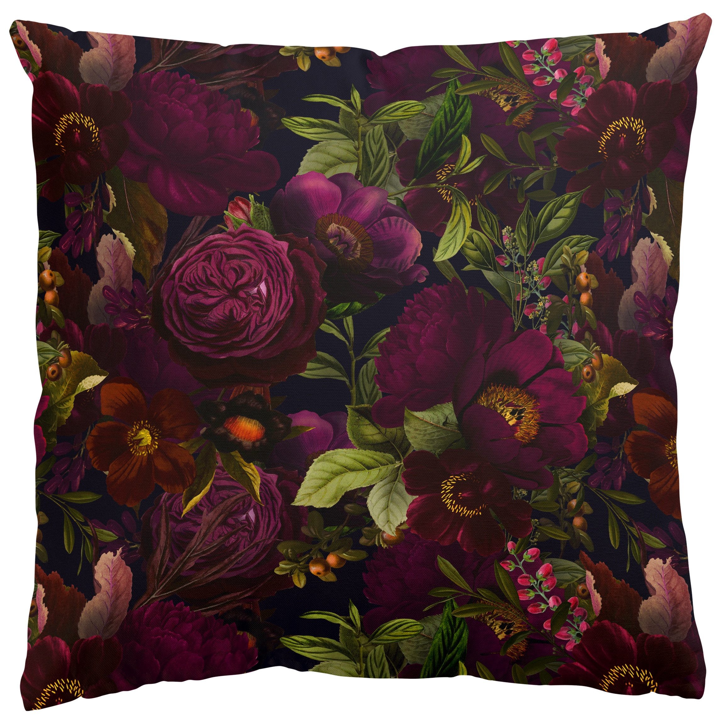 Bilderdepot24 Dekokissen drinnen Kissenhülle/ Sofakissen/ Zierkissen Kissenhülle violett Blumen, Bezug mit / ohne Füllung Zierkissen Outdoor Sofa Bett