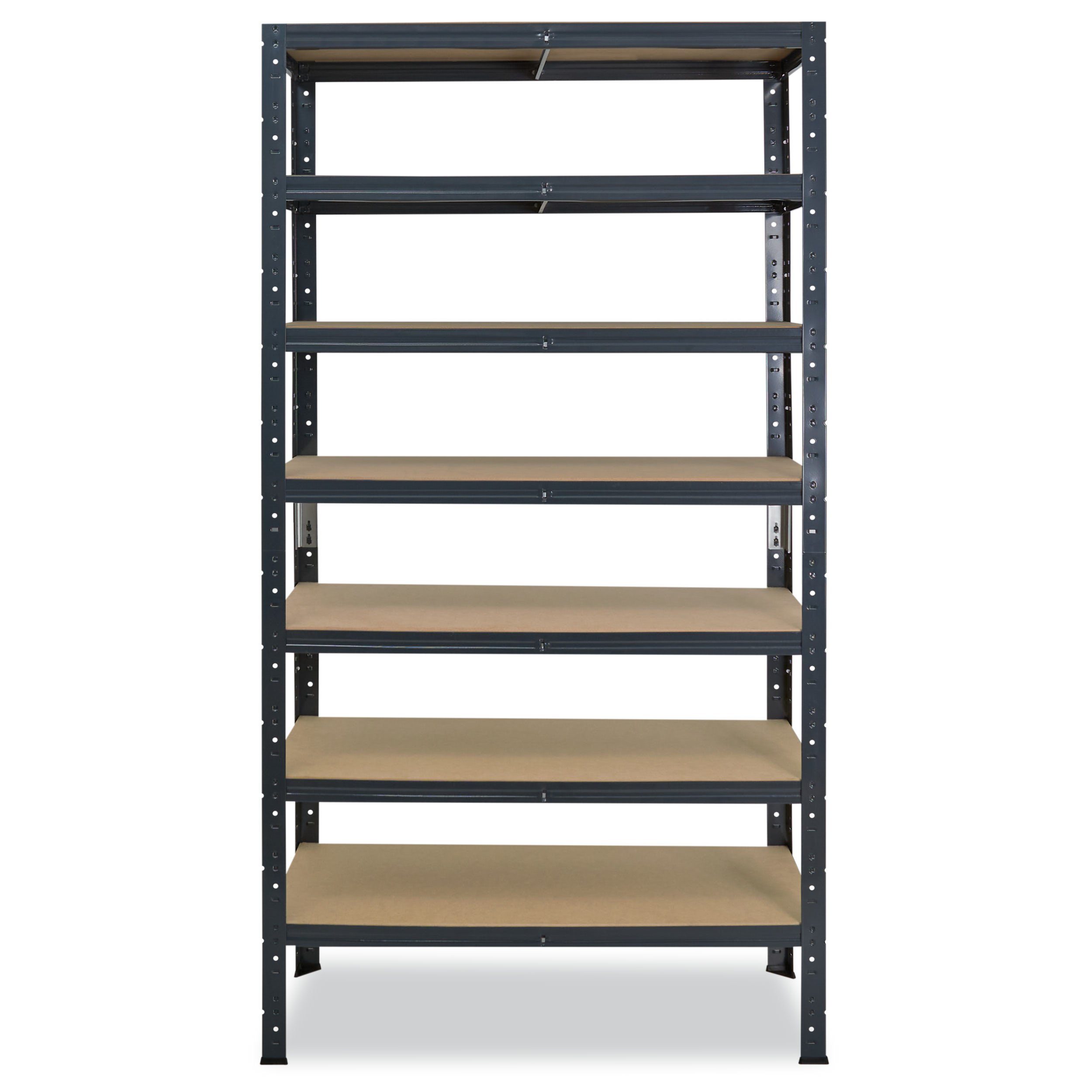 Metall Garagenregal, Kellerregal, 200x80x50cm HOME, Tragkraft 125kg Böden, Lagerregal, shelfplaza oder Schwerlastregal Werkstattregal mit Metallregal anthrazit, mit 7 Steckregal als