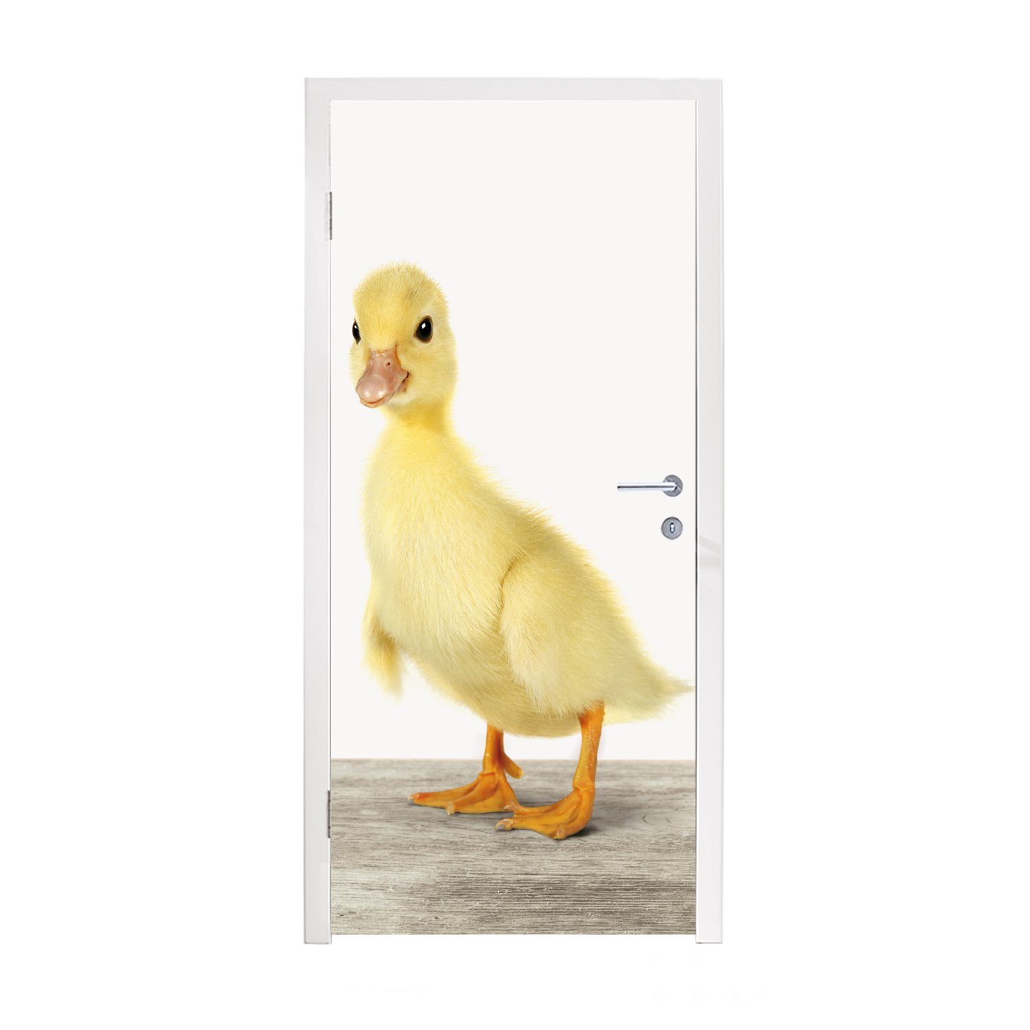 MuchoWow Türtapete Ente - Küken - Tiere - Süß - Mädchen - Jungen - Kinder, Matt, bedruckt, (1 St), Fototapete für Tür, Türaufkleber, 75x205 cm