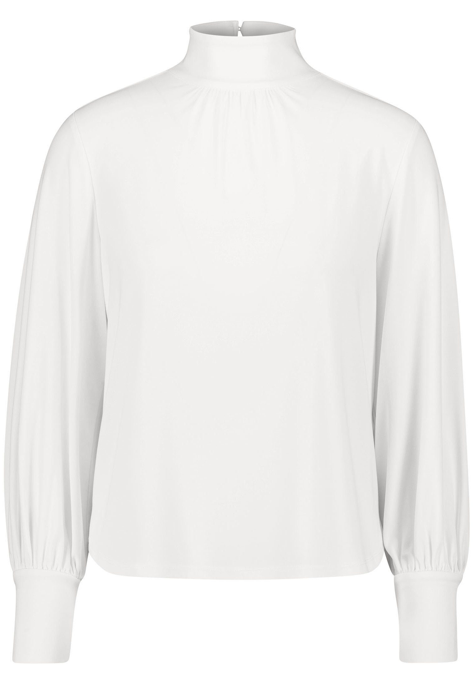 (1-tlg) Offwhite Stehkragen /gerafft drapiert mit T-Shirt Zero
