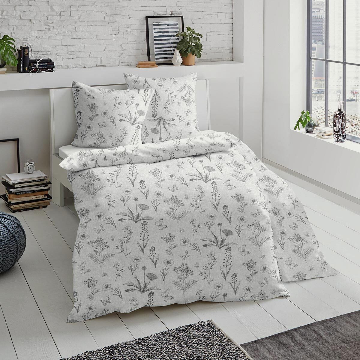 TRAUMSCHLAF Bettwäsche Liana, Biber, 2 teilig, Biberbettwäsche weich und kuschelig