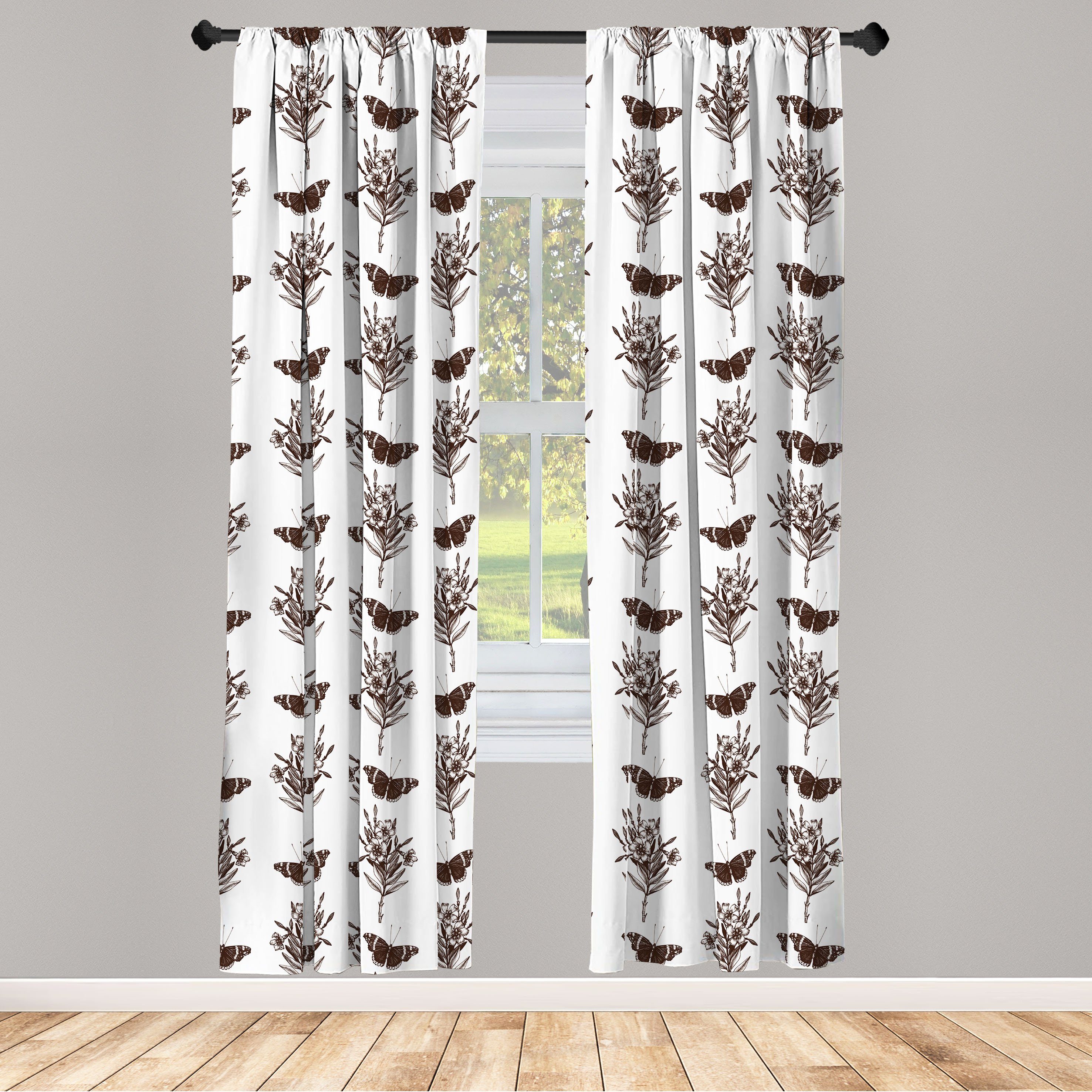 Wohnzimmer Stil Gardine Vorhang Flüchtiger Schlafzimmer Dekor, für Natur Abakuhaus, Microfaser, Schmetterlinge