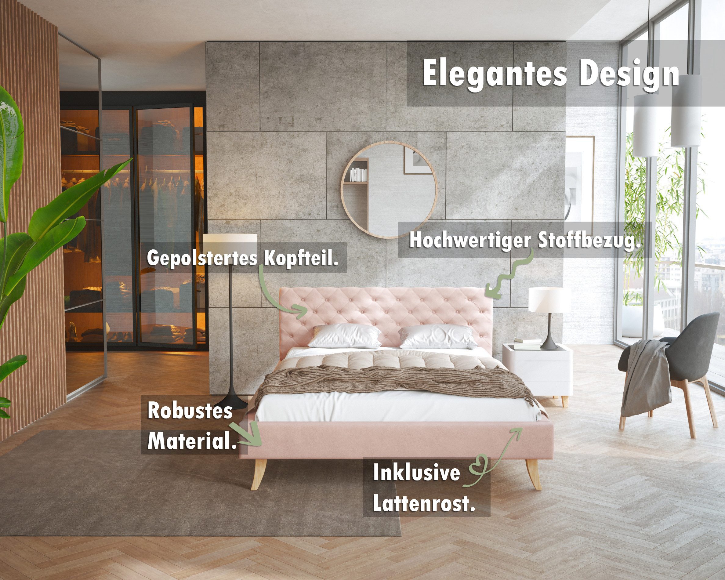 thematys Polsterbett Bett aus Velours 120x200, 140x200, 160x200, 180x200cm günstig online kaufen