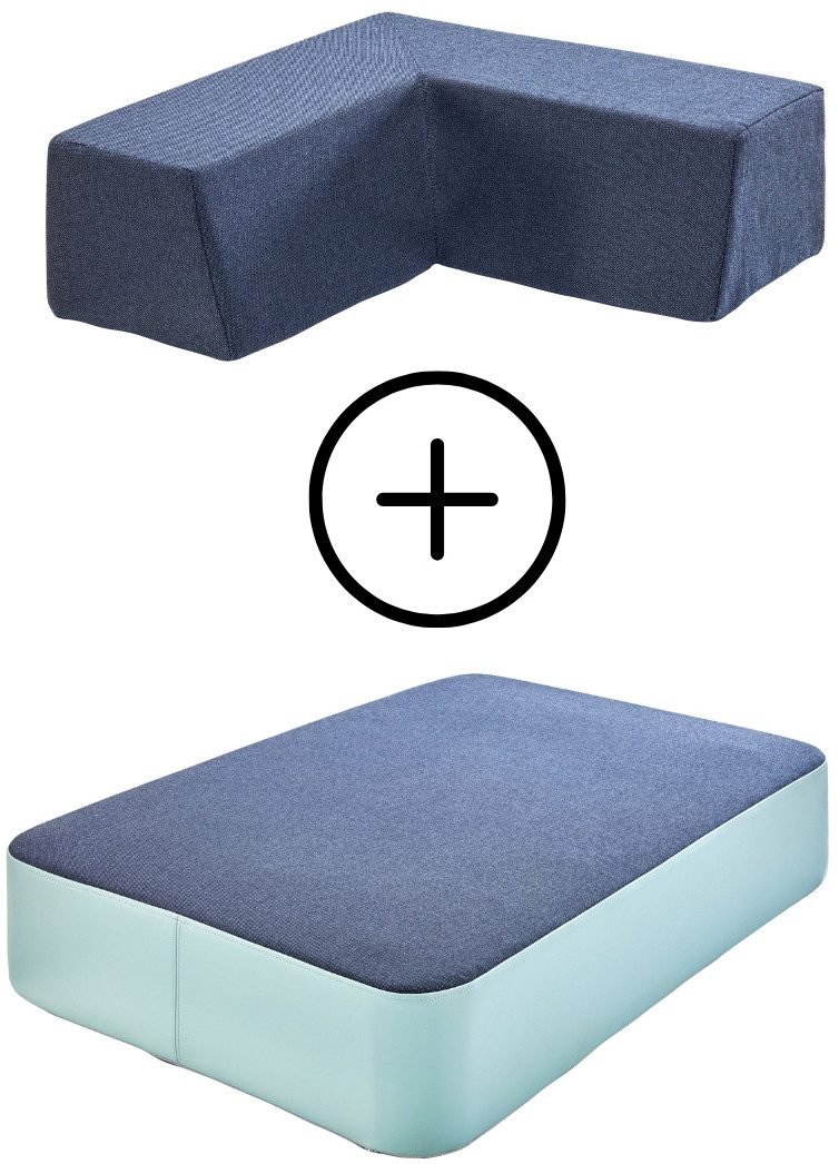 Hipp-Hopp - das Hüpfpolster Weichbodenmatte Hüpfpolster S + Gratis Rückenpolster M Winkel (Set), Made in Germany