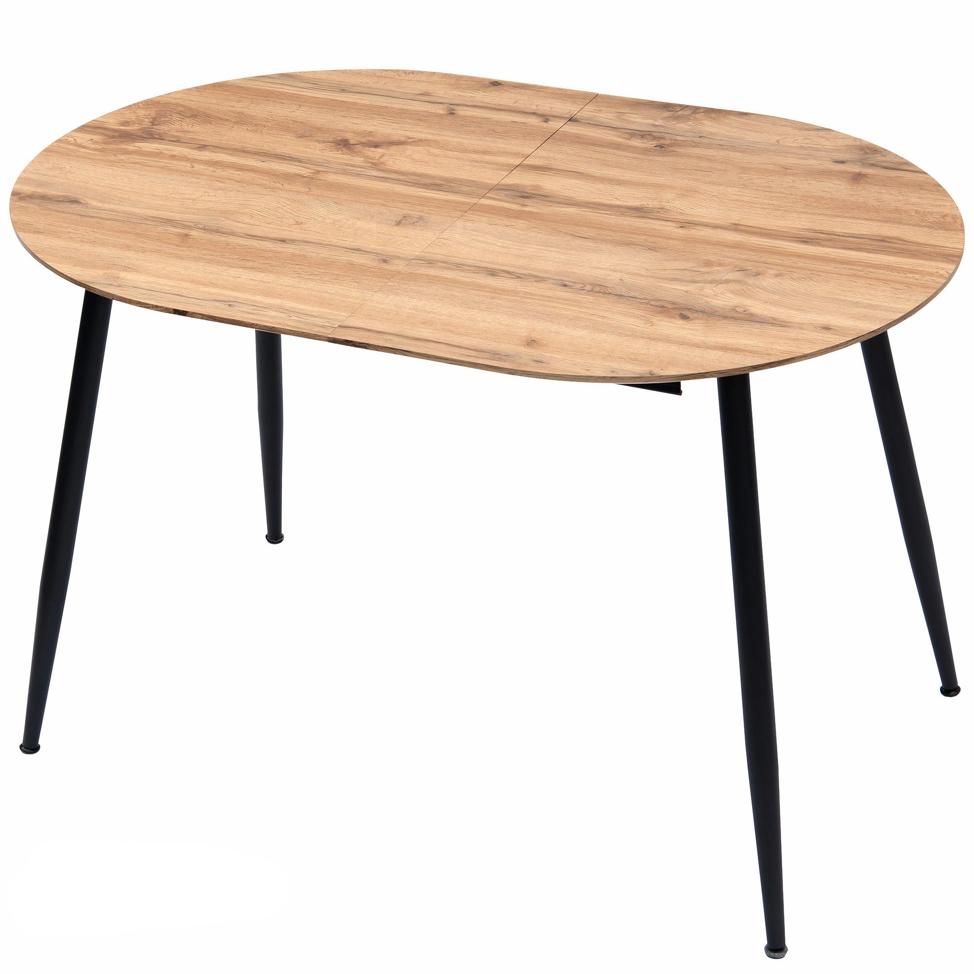 TRISENS Esstisch Rodrigo, Tisch Eichefarben ausziehbar Optik 120-150-180x80cm Esstisch Ovaler 4-10Pers. Holz