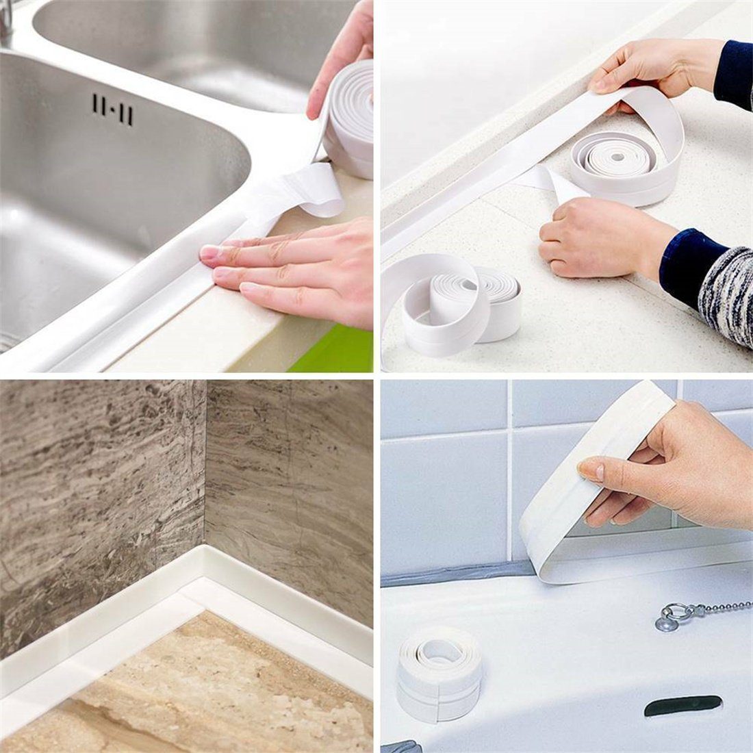 DÖRÖY Klebeband Wannendichtband Küche Badezimmer Wanne breit3.8cm selbstklebend Dusche