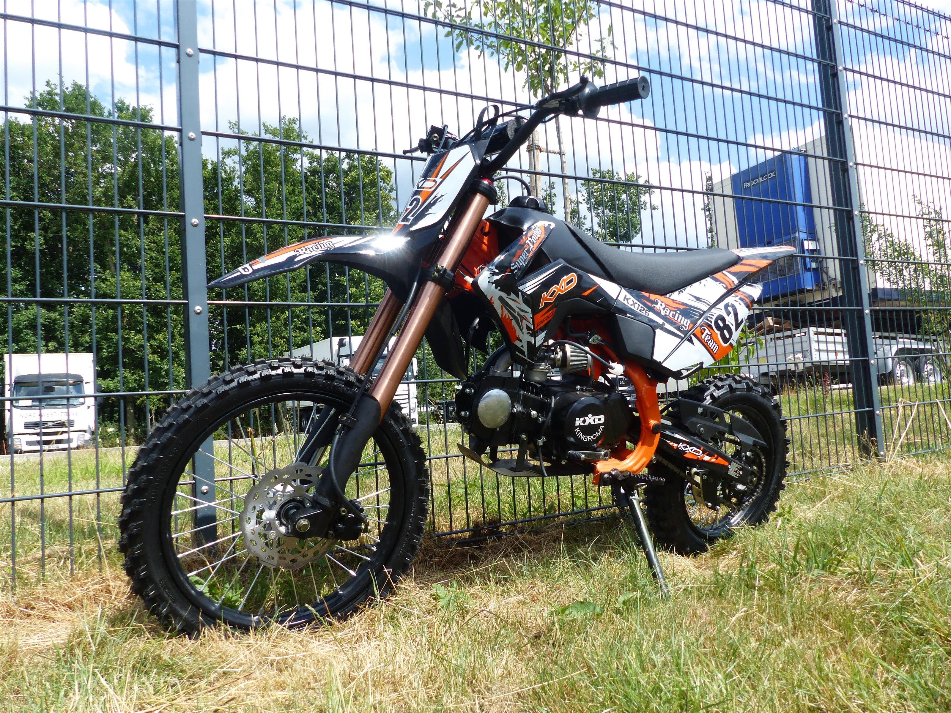 RV-Parts Dirt-Bike 125ccm Dirtbike Cross Bike Pocketbike KXD 609 4 Takt 4 Gang Manuel, 4 Gang
