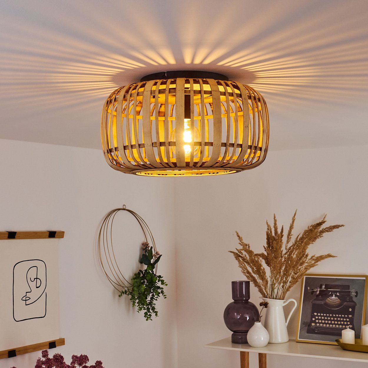 hofstein Deckenleuchte »Padra« runde Deckenlampe aus günstig online kaufen