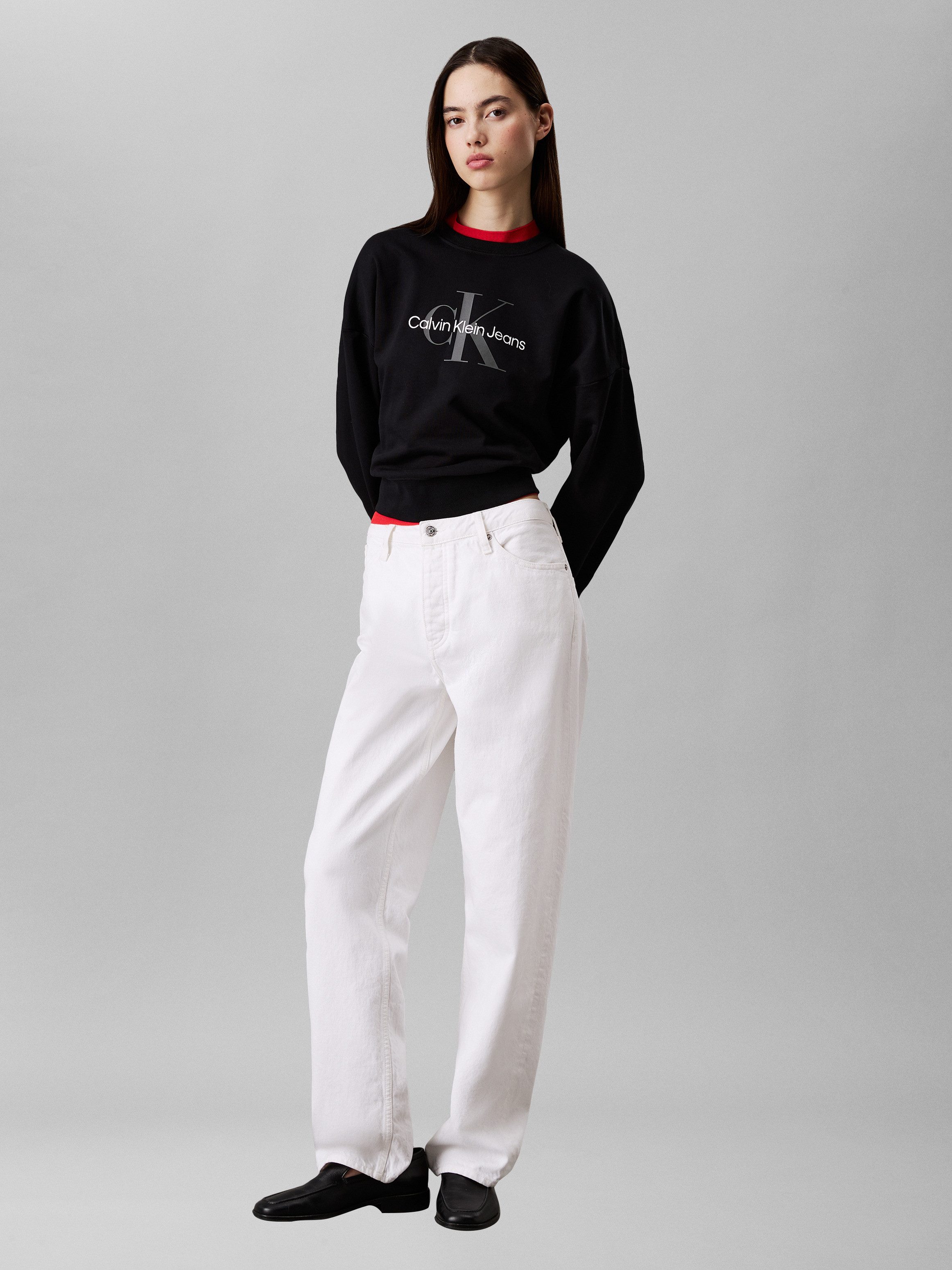 Calvin Klein Jeans Sweatshirt LS MONOLOGO FRENCH TERRY RLXD CR, Logoschriftzug