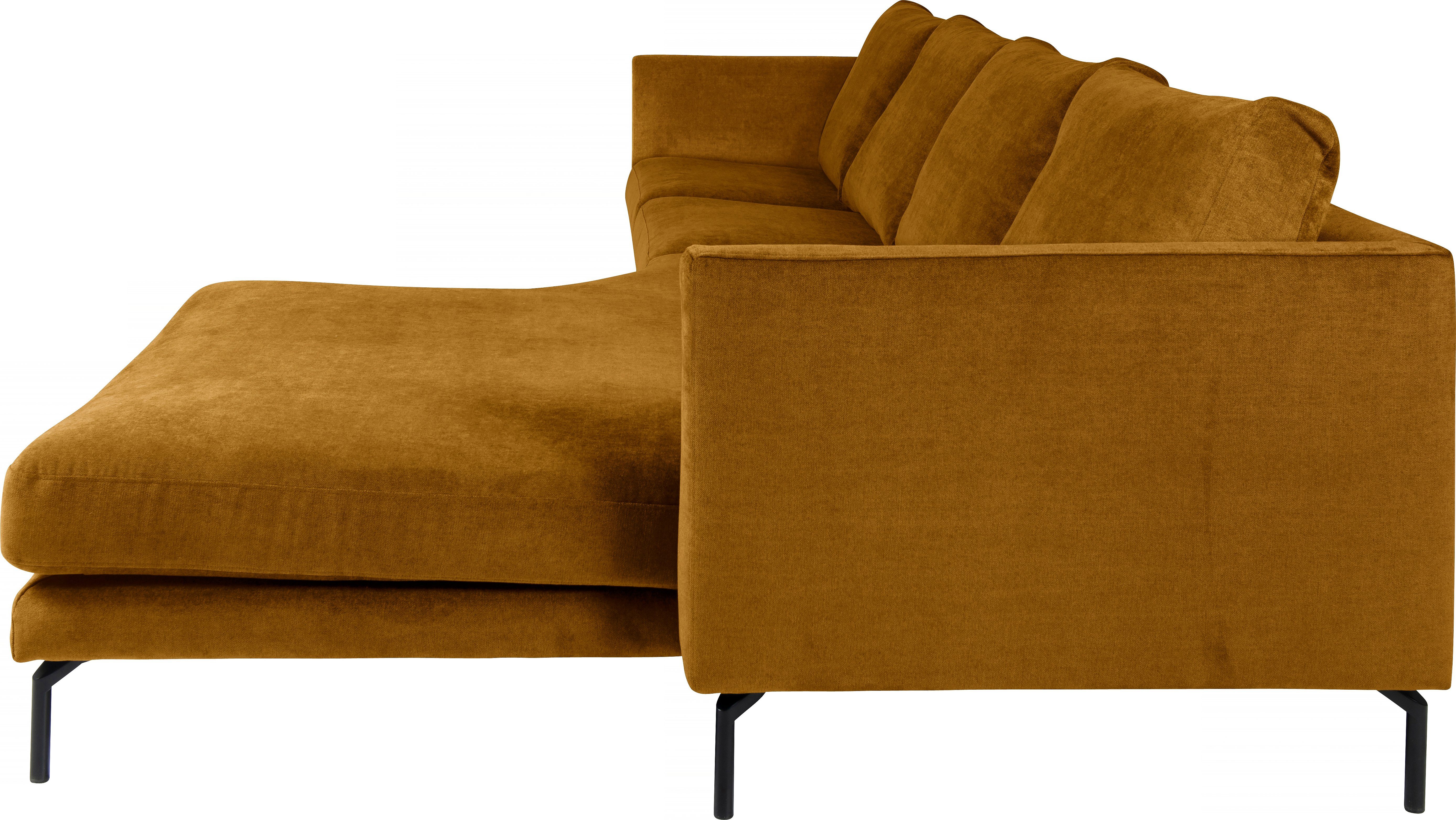 Ecksofa, furninova im Longchair, skandinavischen abgerundetem mit Design mustard