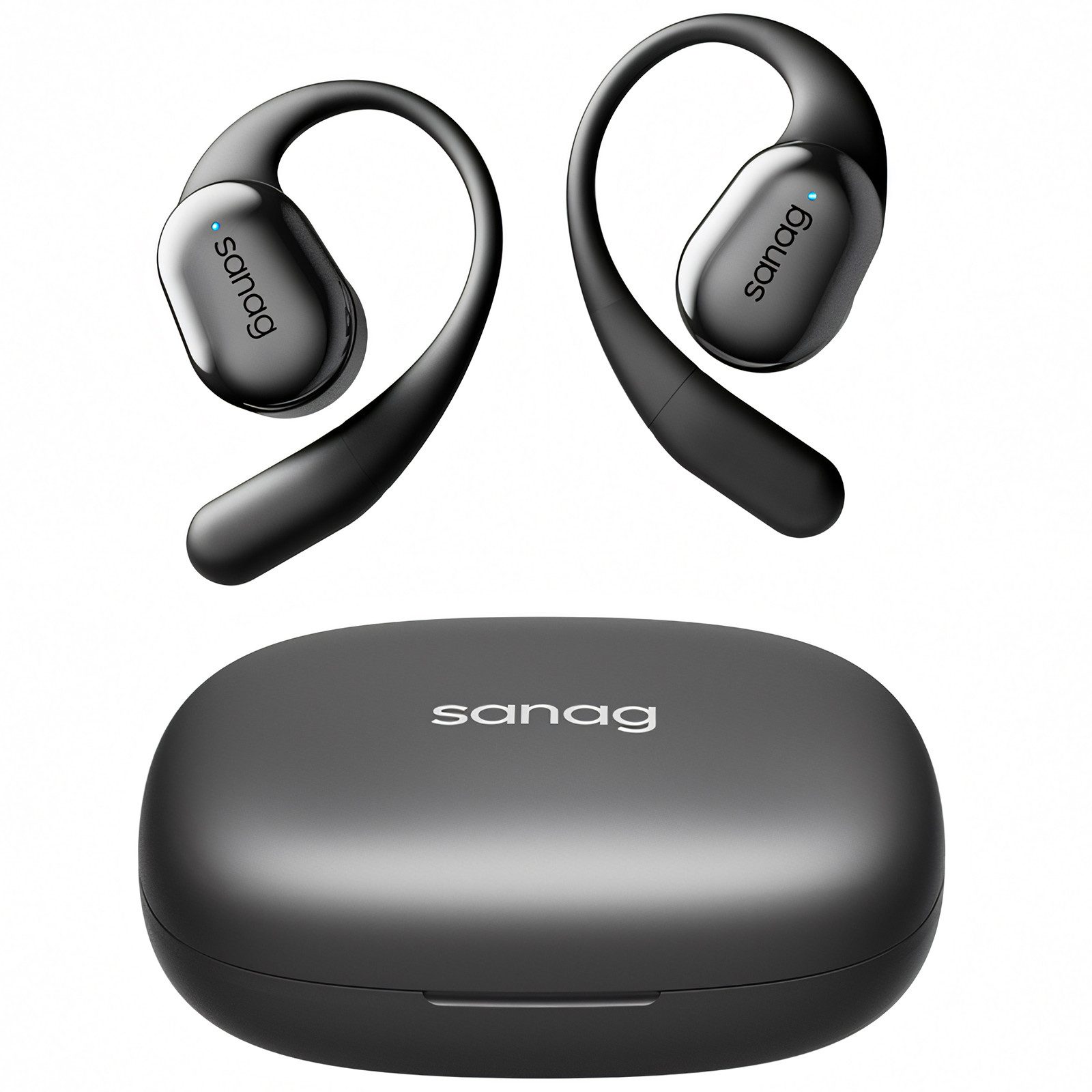 SANAG Наушники Bluetooth, Open Ear Наушники, Neue bequemes Design Open-Ear-Kopfhörer (Ausgeglichener Sound, Bluetooth 5.4 Kabellose Наушники, 56 Std Laufzeit, Wasserdichte Sport Bluetooth Наушники, ENC Rauschunterdrückung Bluetooth Earbuds, Büro/Fahren/Fitness/Freizeit)